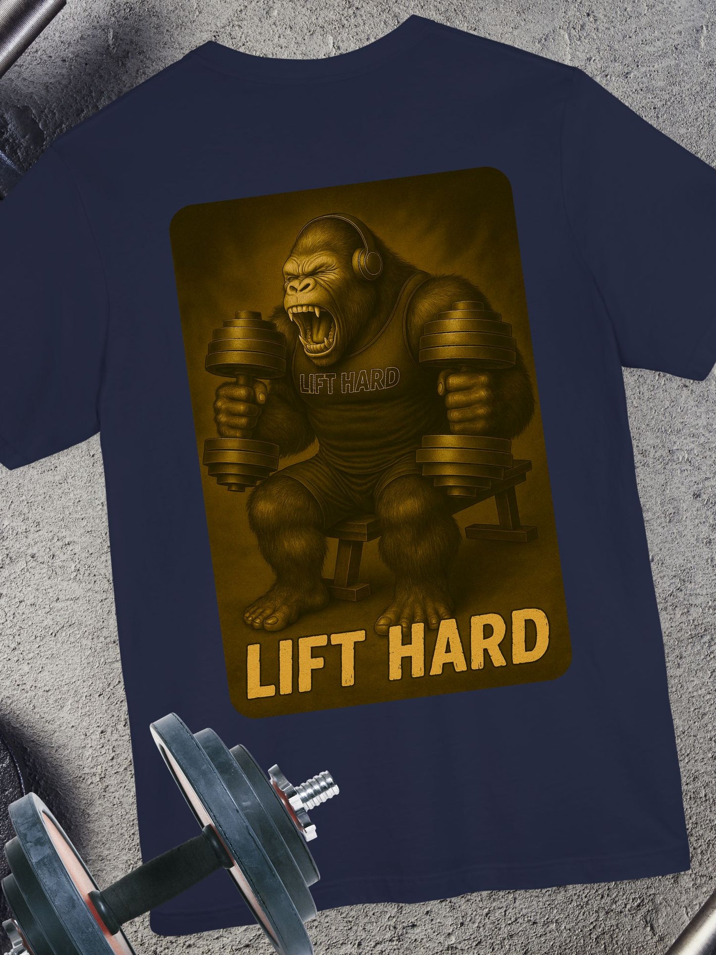 Lift Hard Gorilla Tee, Gym Shirt, Workout T-Shirt, Unisex Short Sleeve Top
