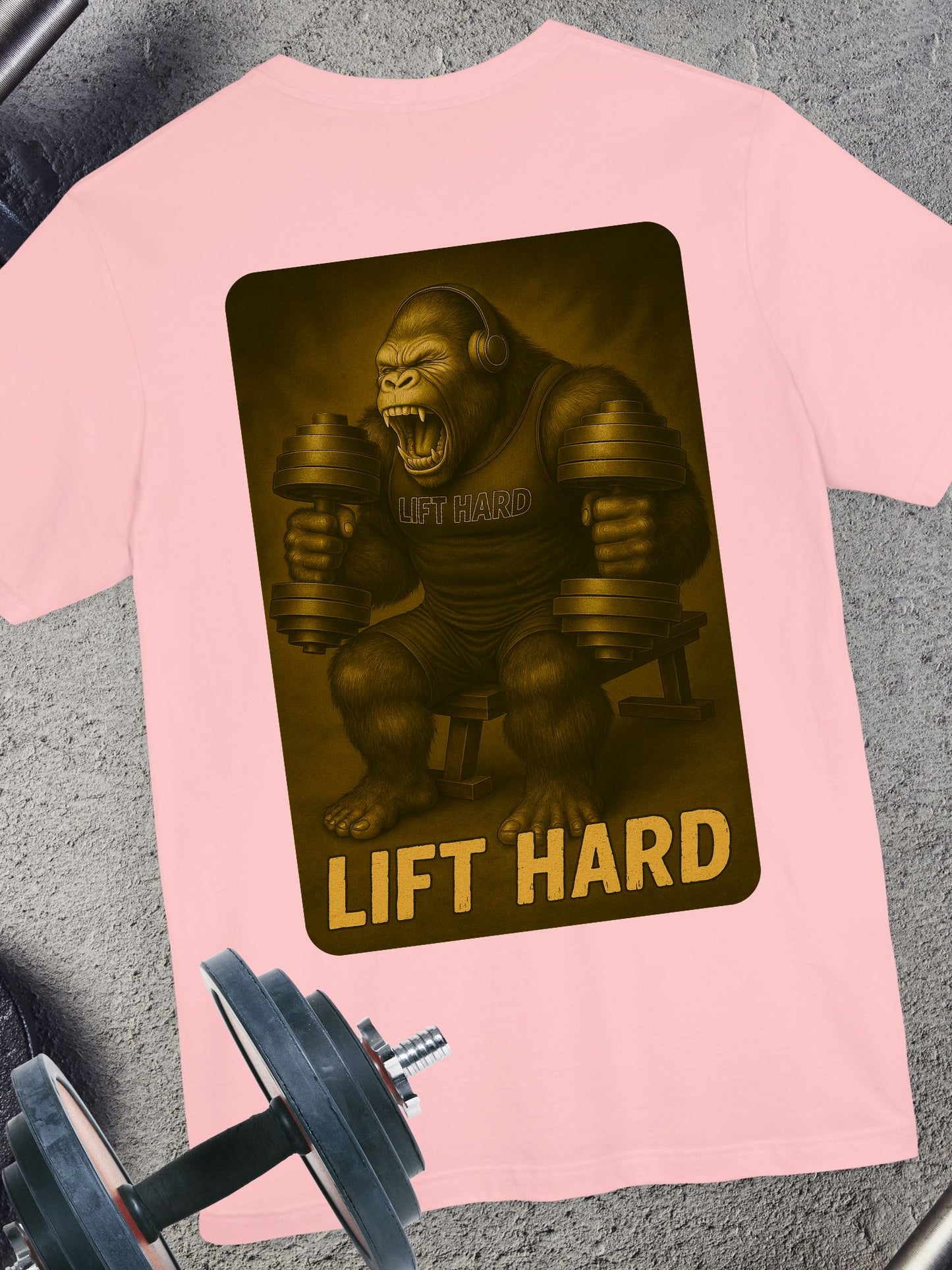 Lift Hard Gorilla Tee, Gym Shirt, Workout T-Shirt, Unisex Short Sleeve Top