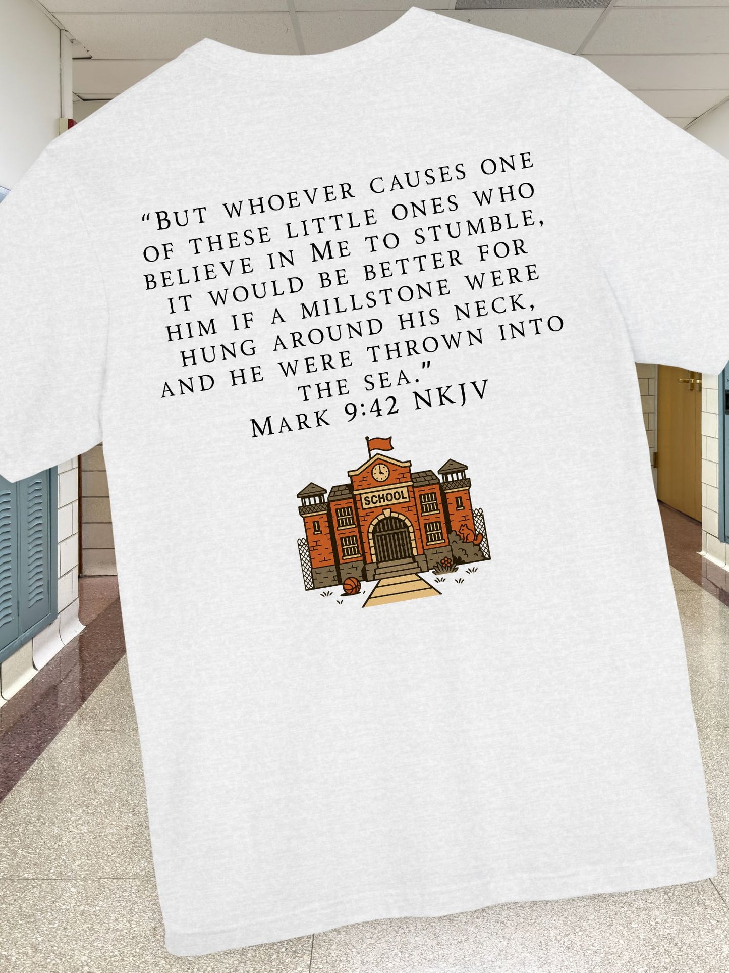 Mark 9:42 Biblical Verse Tee, Unisex Cotton Shirt, Christian Apparel