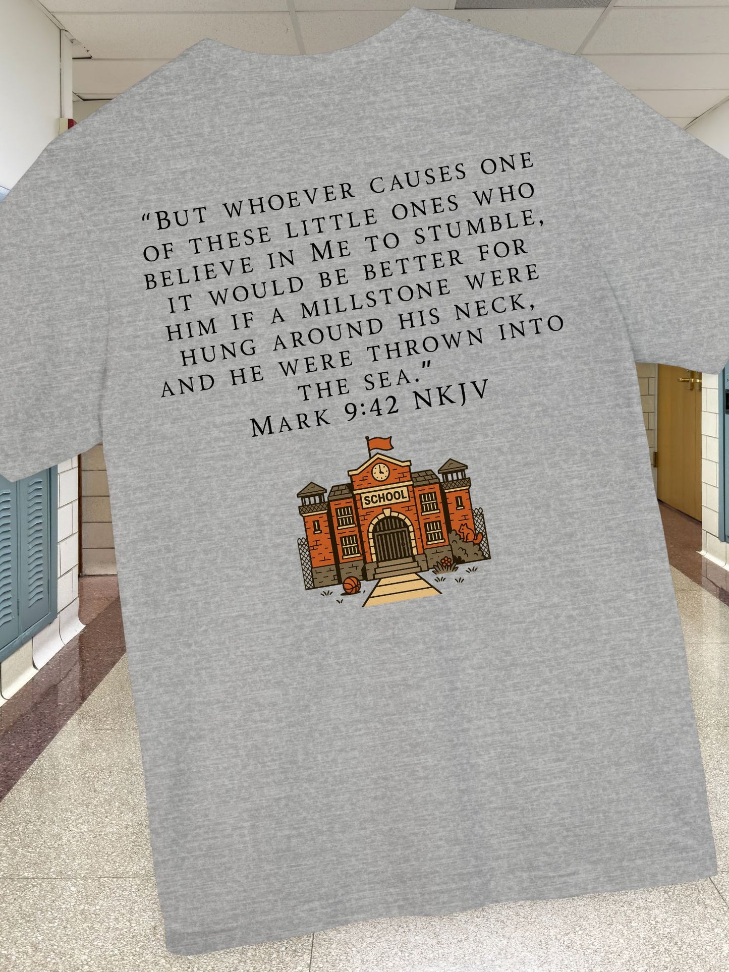 Mark 9:42 Biblical Verse Tee, Unisex Cotton Shirt, Christian Apparel