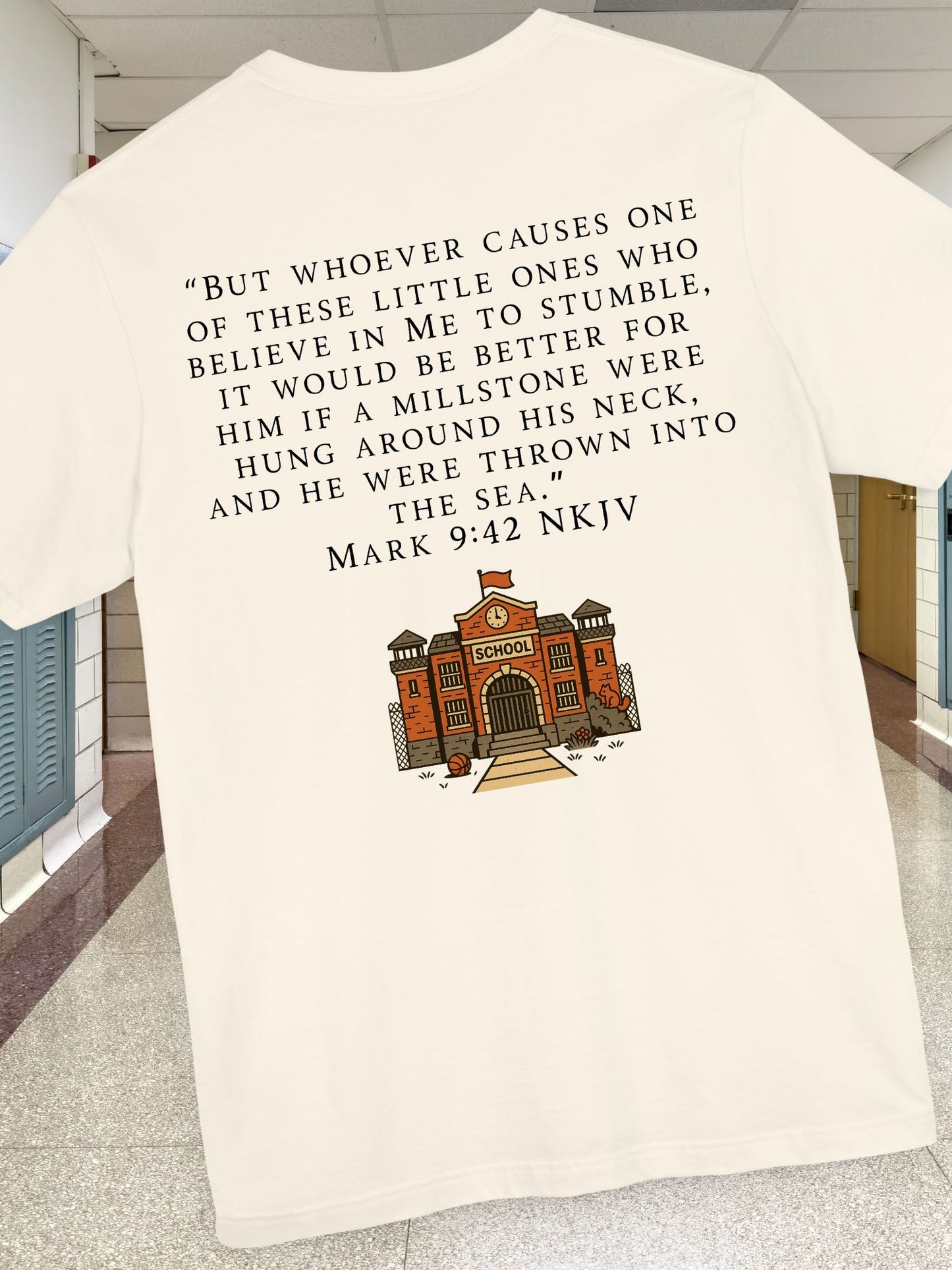 Mark 9:42 Biblical Verse Tee, Unisex Cotton Shirt, Christian Apparel