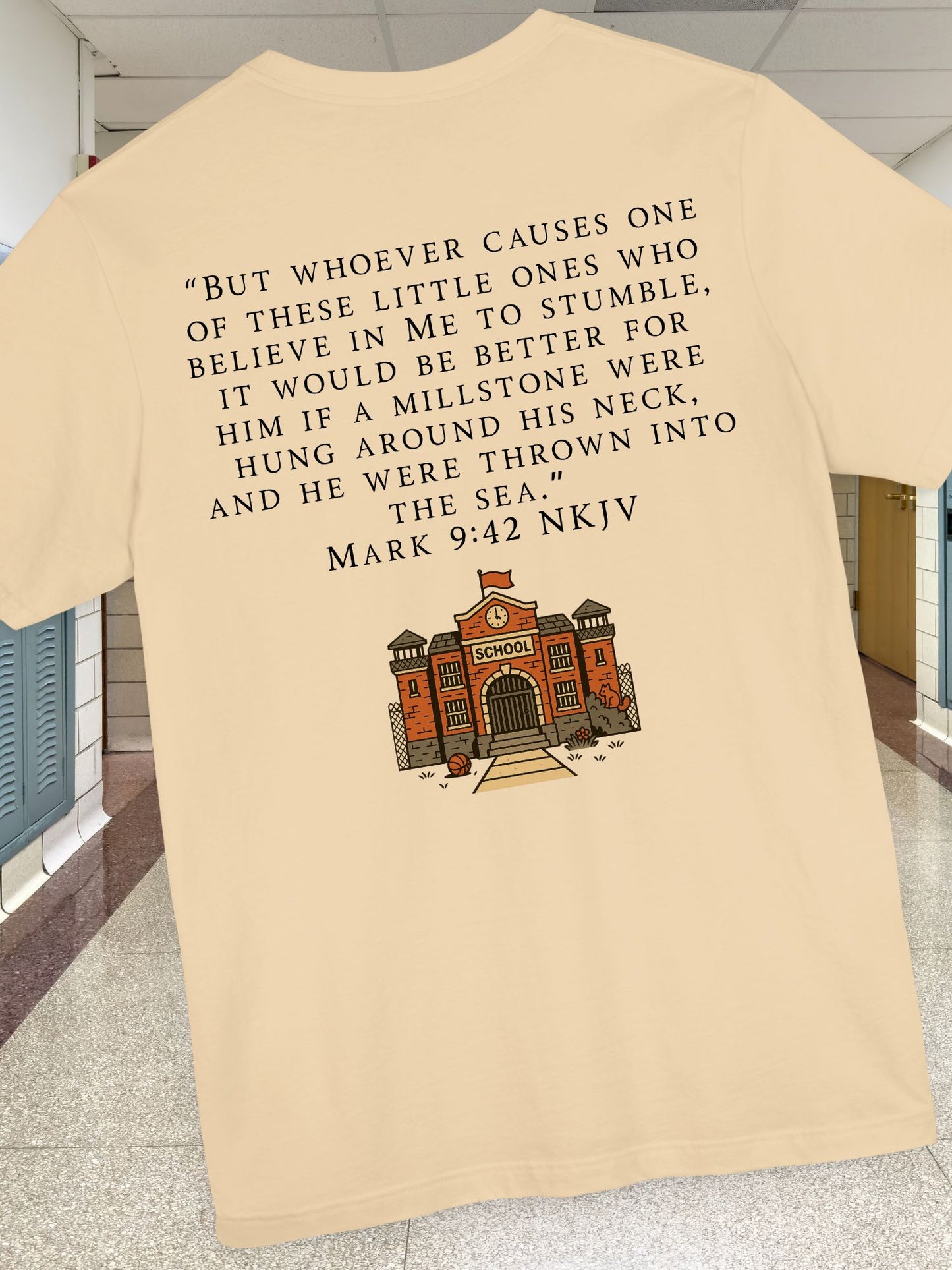 Mark 9:42 Biblical Verse Tee, Unisex Cotton Shirt, Christian Apparel