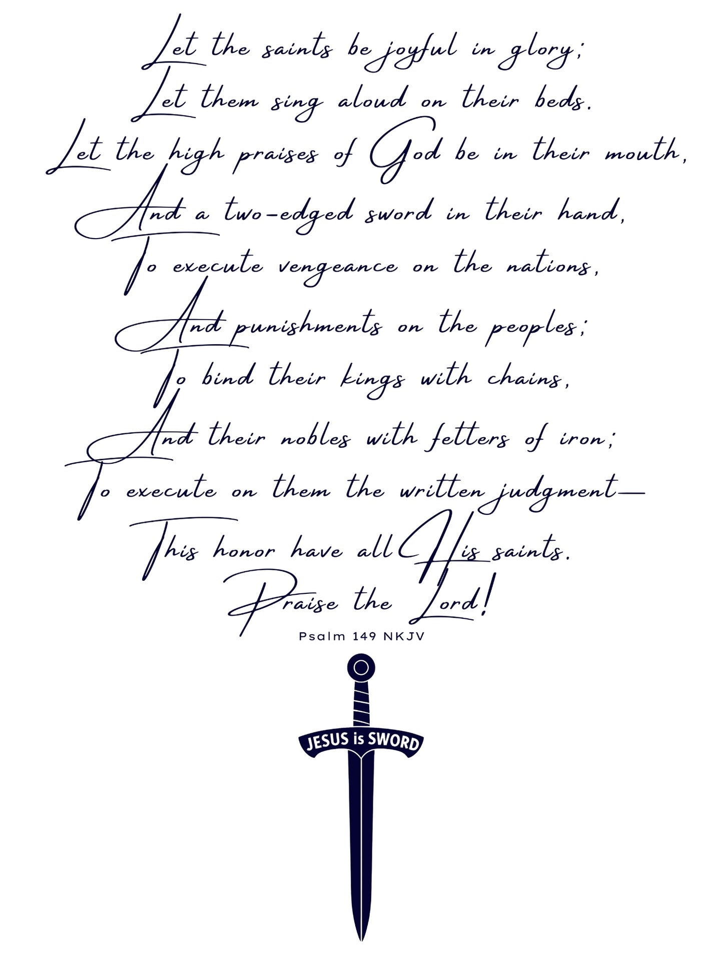Psalm 149 Bible Verse, JESUS is SWORD' Unisex T-Shirt, Christian Apparel