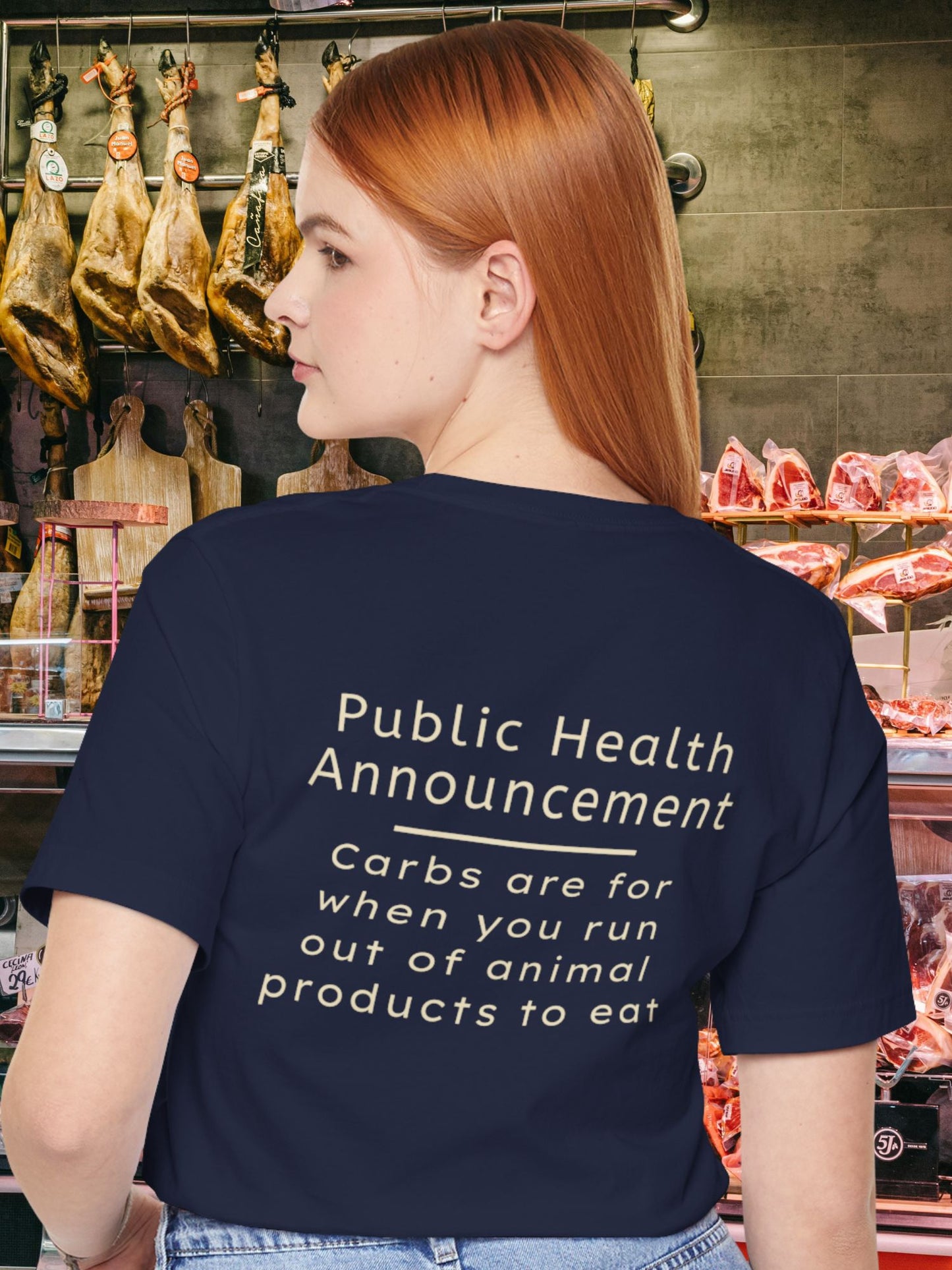"Public Health Announcement" Unisex T-Shirt, Carnivore Gift, Anti-Vegan Apparel