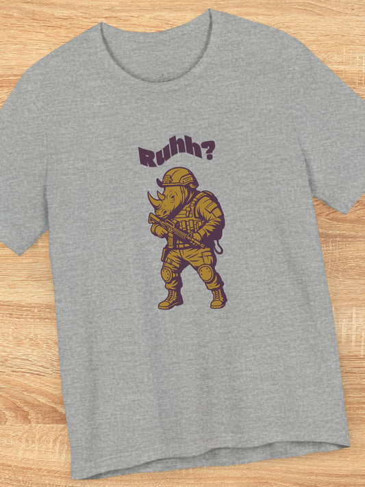 'Ruhh? Military Rhino Graphic Unisex T-Shirt,