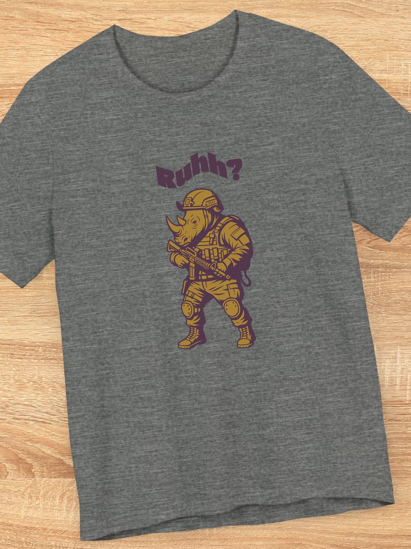 'Ruhh? Military Rhino Graphic Unisex T-Shirt,