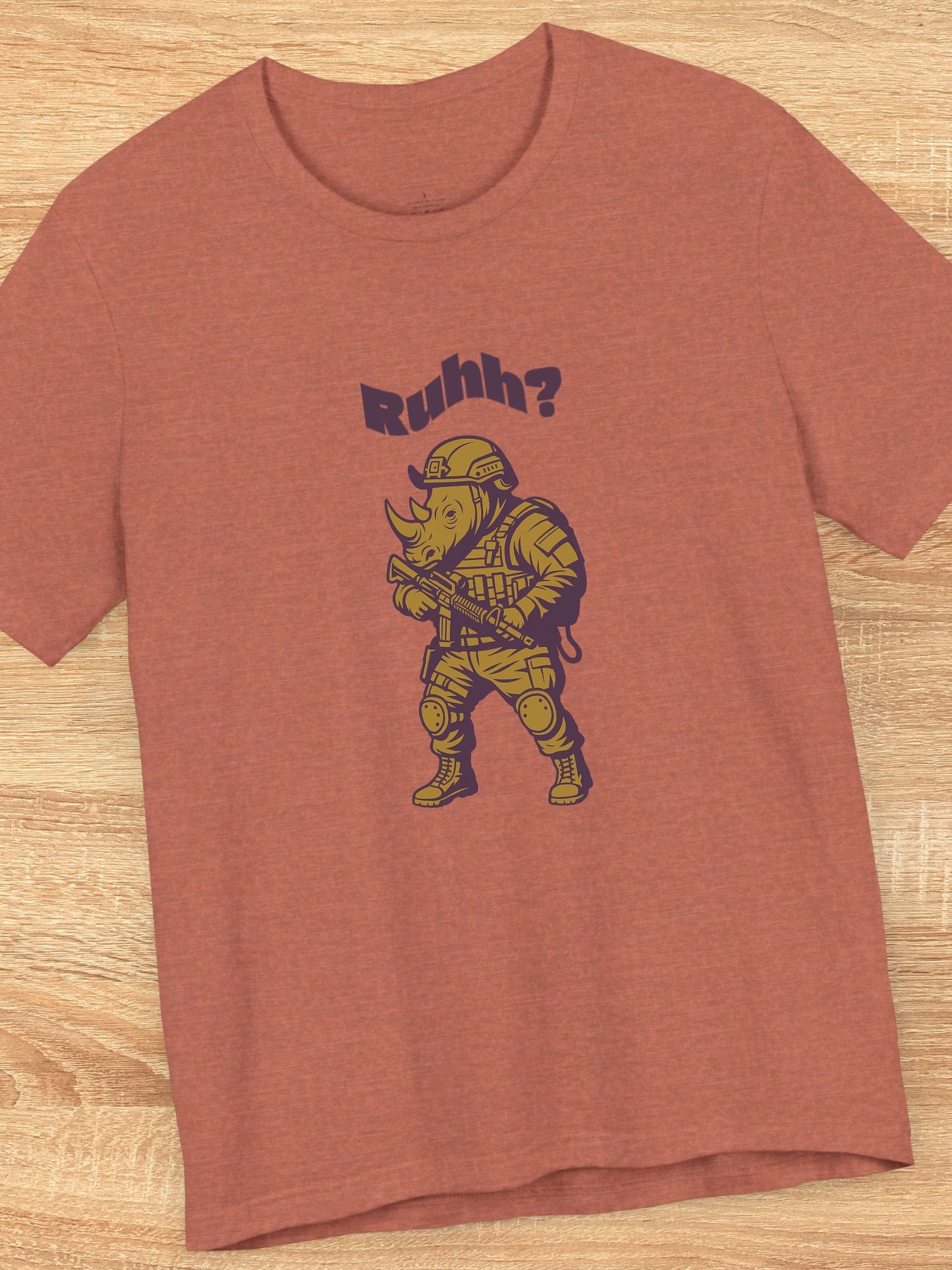 'Ruhh? Military Rhino Graphic Unisex T-Shirt,