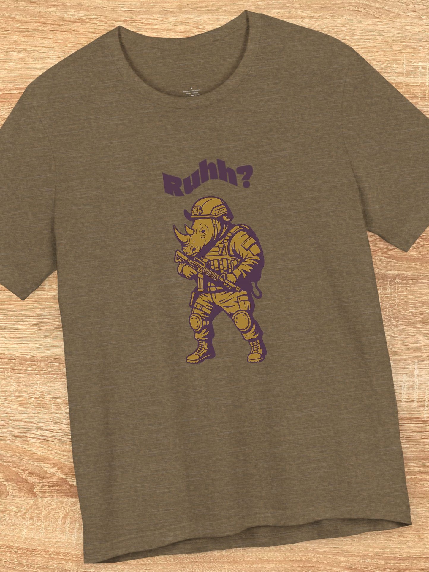 'Ruhh? Military Rhino Graphic Unisex T-Shirt,