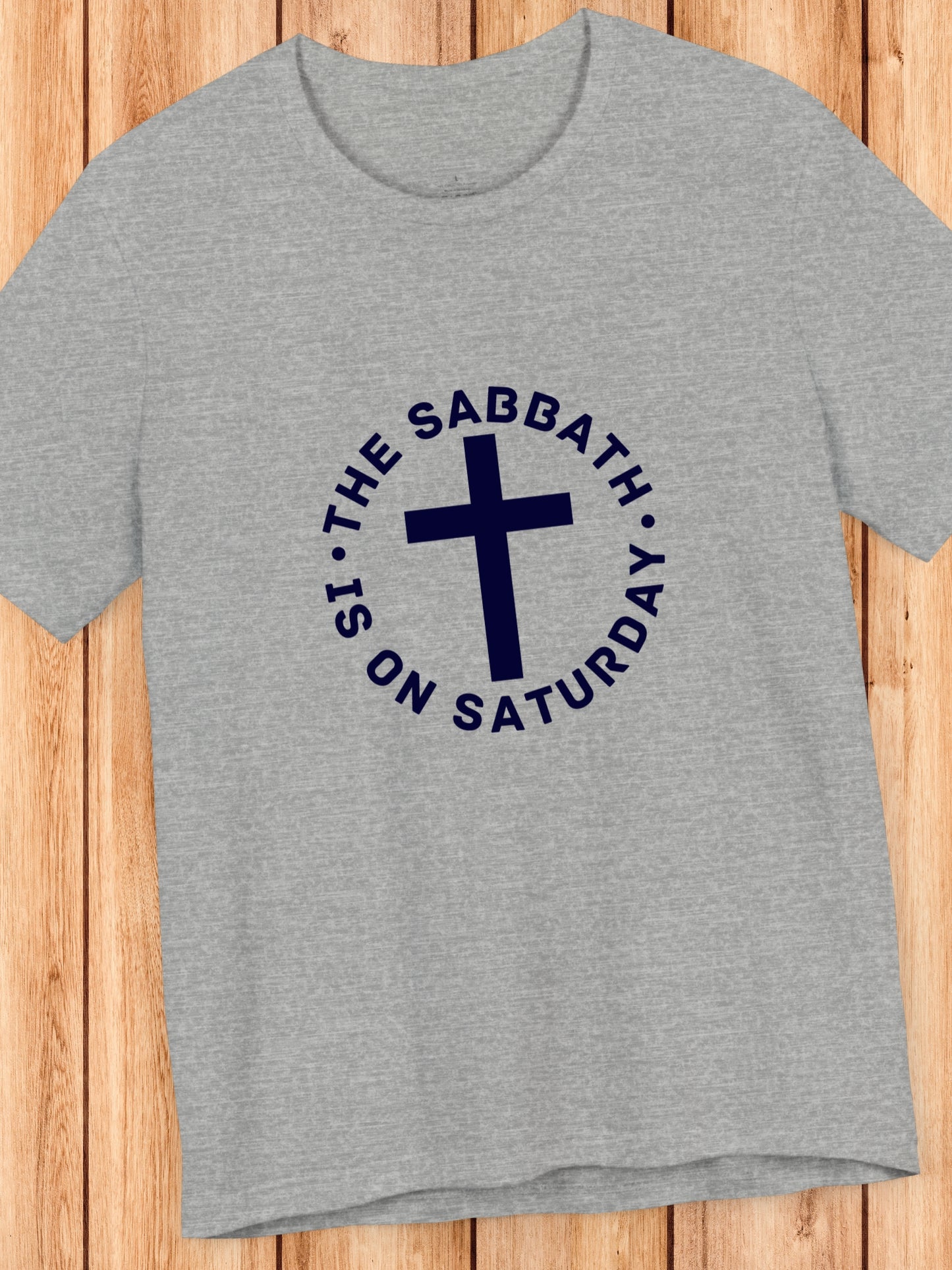 'The Sabbath is on Saturday' Circular Design with Cross Graphic Unisex T-Shirt, Christian Apparel