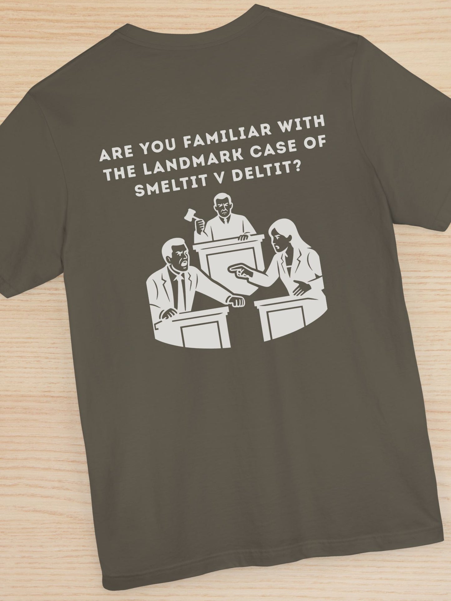 Immature Legal Humor 'Smeltit V Deltit' Unisex T-Shirt, Gift for Law Students / Lawyers, Courtroom Shirt, Legal Enthusiast Apparel, Office Wear