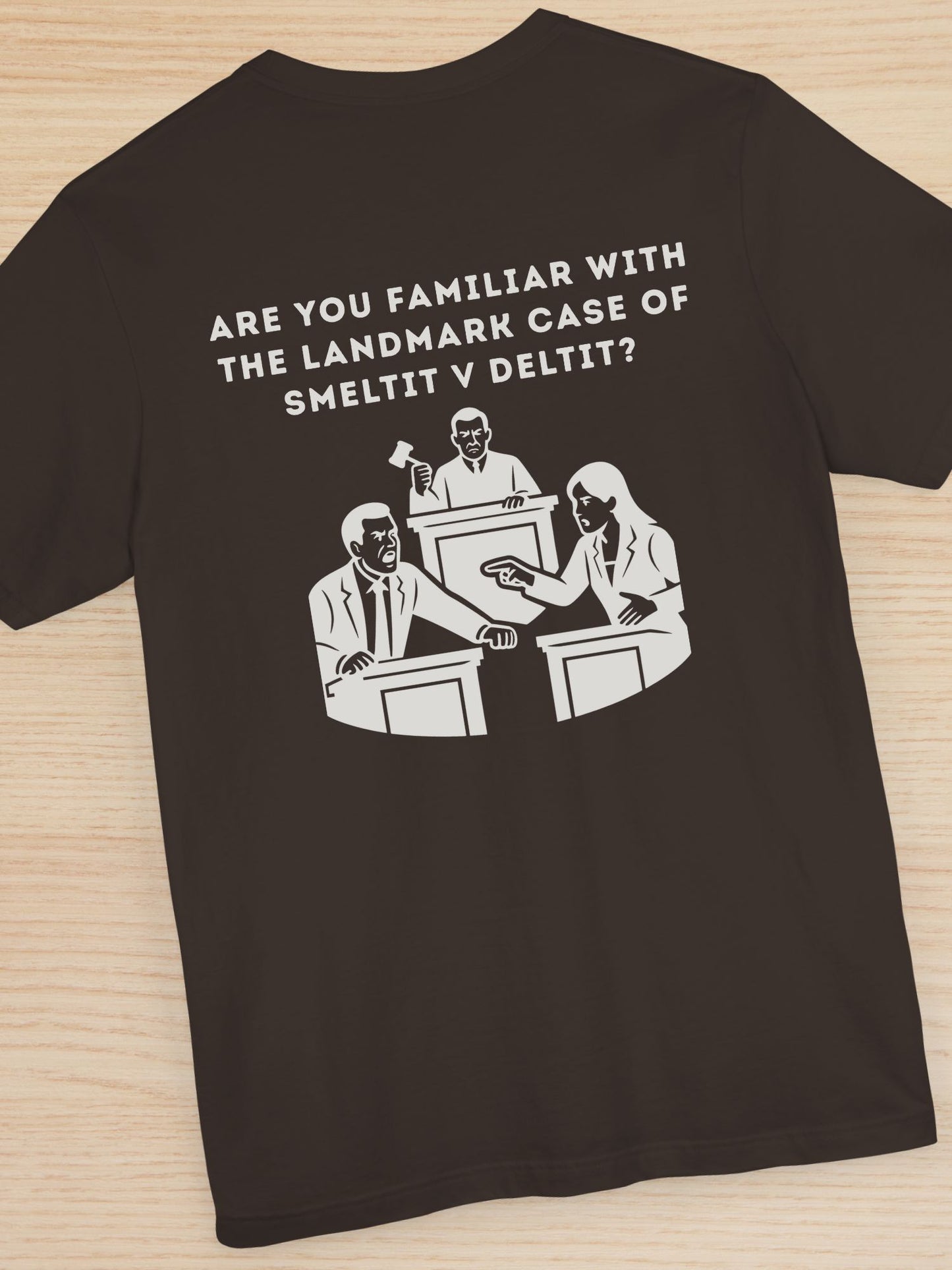 Immature Legal Humor 'Smeltit V Deltit' Unisex T-Shirt, Gift for Law Students / Lawyers, Courtroom Shirt, Legal Enthusiast Apparel, Office Wear