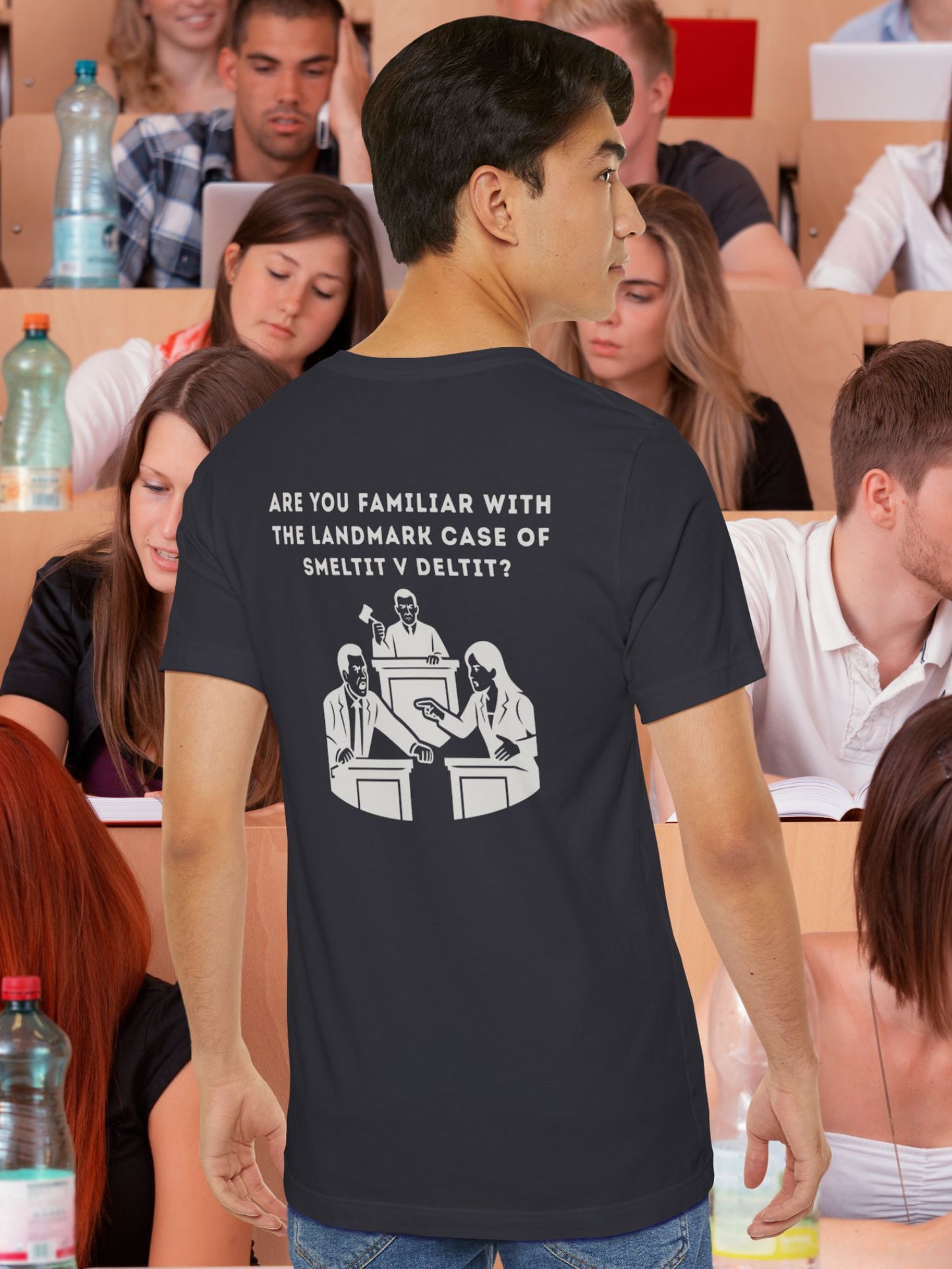 Immature Legal Humor 'Smeltit V Deltit' Unisex T-Shirt, Gift for Law Students / Lawyers, Courtroom Shirt, Legal Enthusiast Apparel, Office Wear