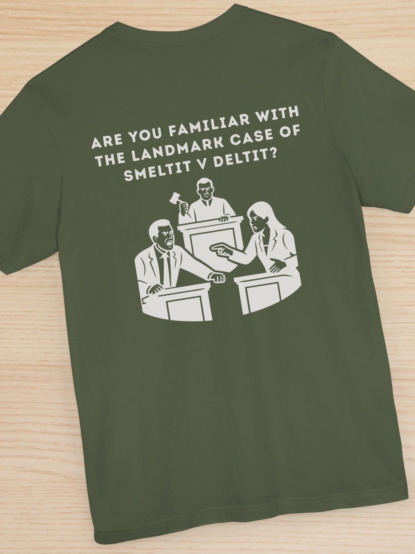 Immature Legal Humor 'Smeltit V Deltit' Unisex T-Shirt, Gift for Law Students / Lawyers, Courtroom Shirt, Legal Enthusiast Apparel, Office Wear