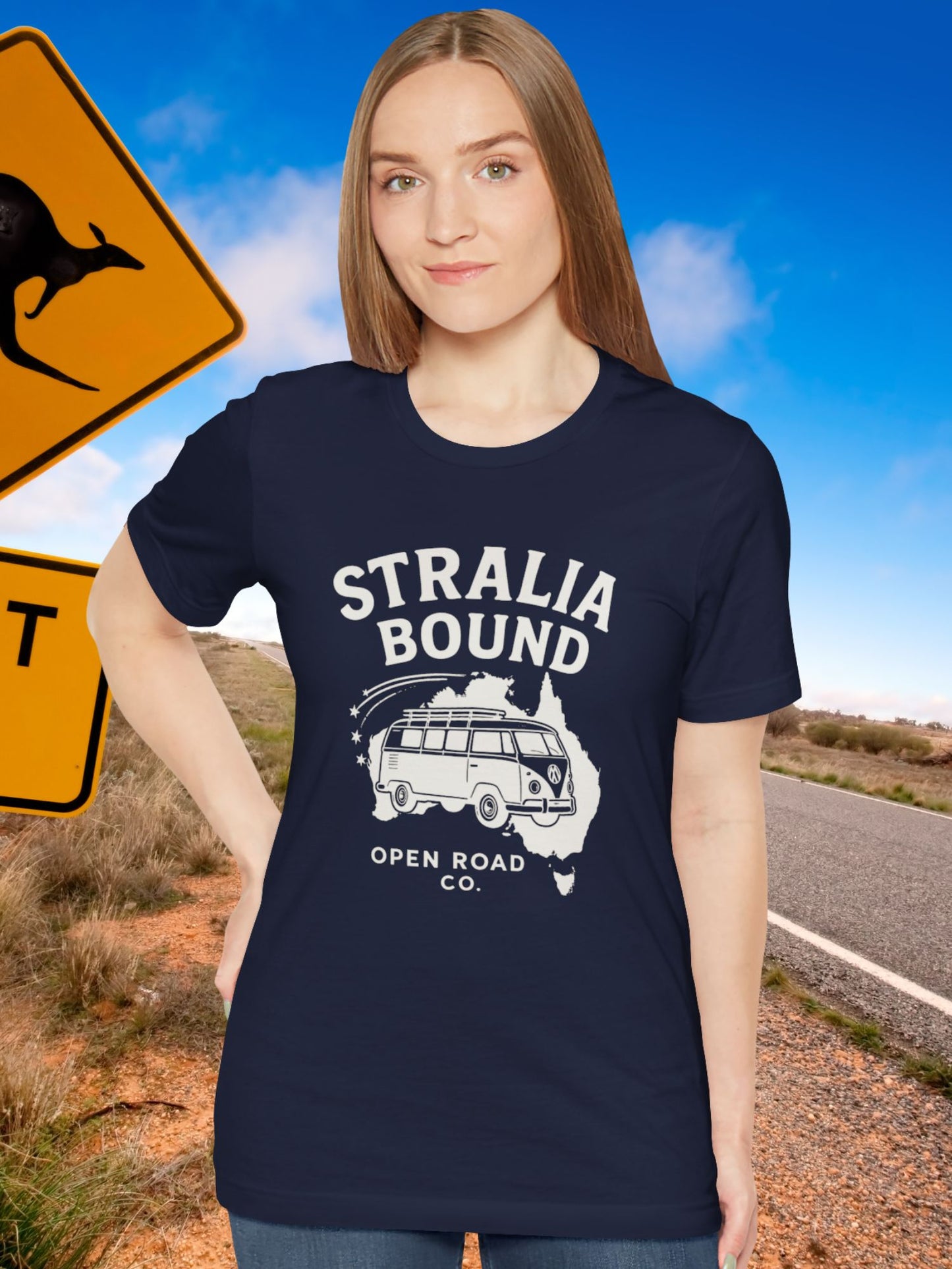 'Stralia Bound' Classic Van Graphic Unisex T-Shirt, Adventure Shirt, Road Trip Tee, Gift for Travelers, Australian Vacation Apparel