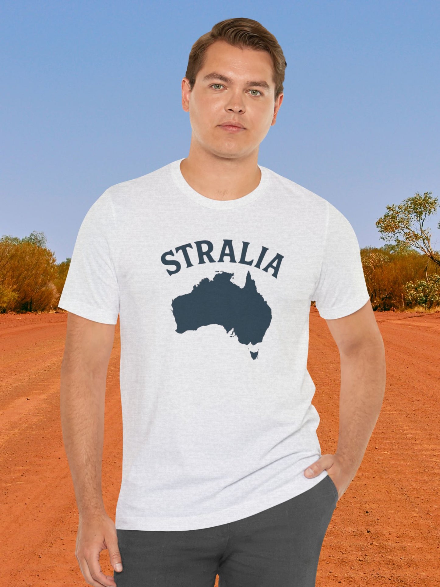 'Stralia' Map Graphic Unisex T-Shirt, Australia Lover Tee, Travel and Adventure