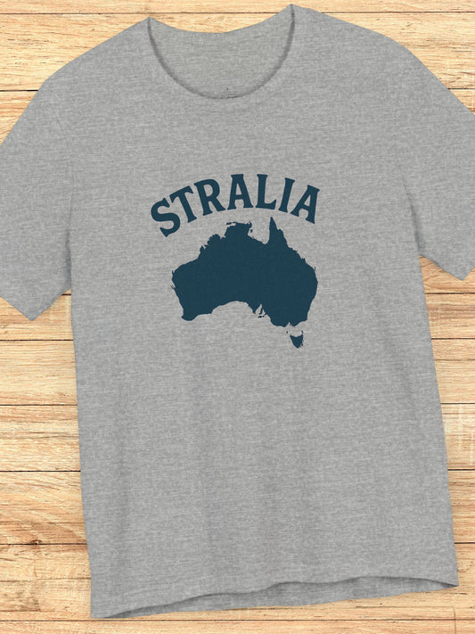 'Stralia' Map Graphic Unisex T-Shirt, Australia Lover Tee, Travel and Adventure