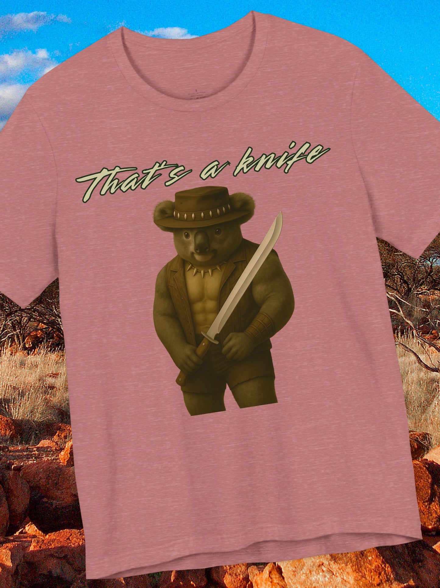 "That's a Knife' Unisex Jersey Tee - Funny Koala Shirt for Casual Wear, Australian Apparel