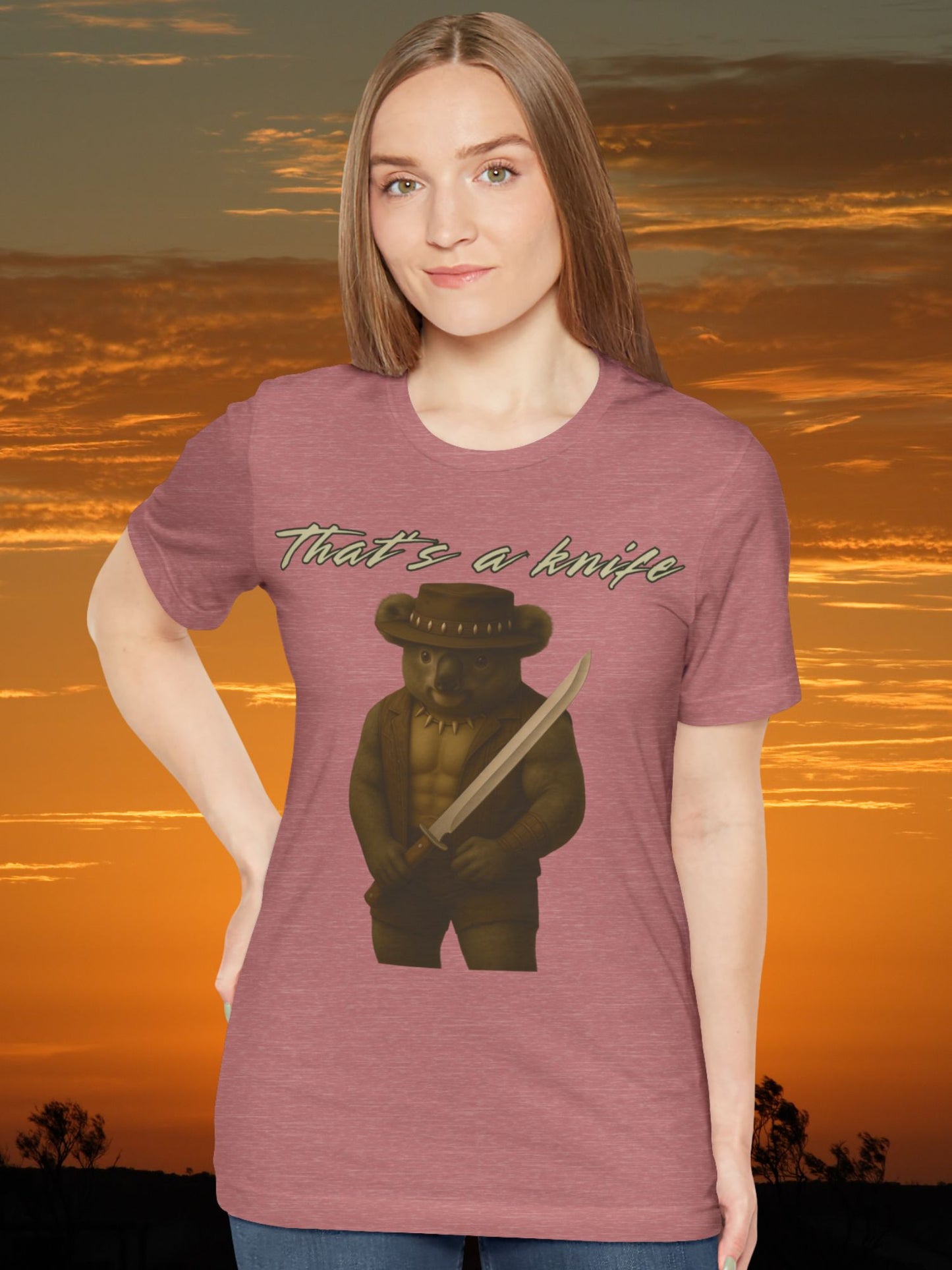 "That's a Knife' Unisex Jersey Tee - Funny Koala Shirt for Casual Wear, Australian Apparel