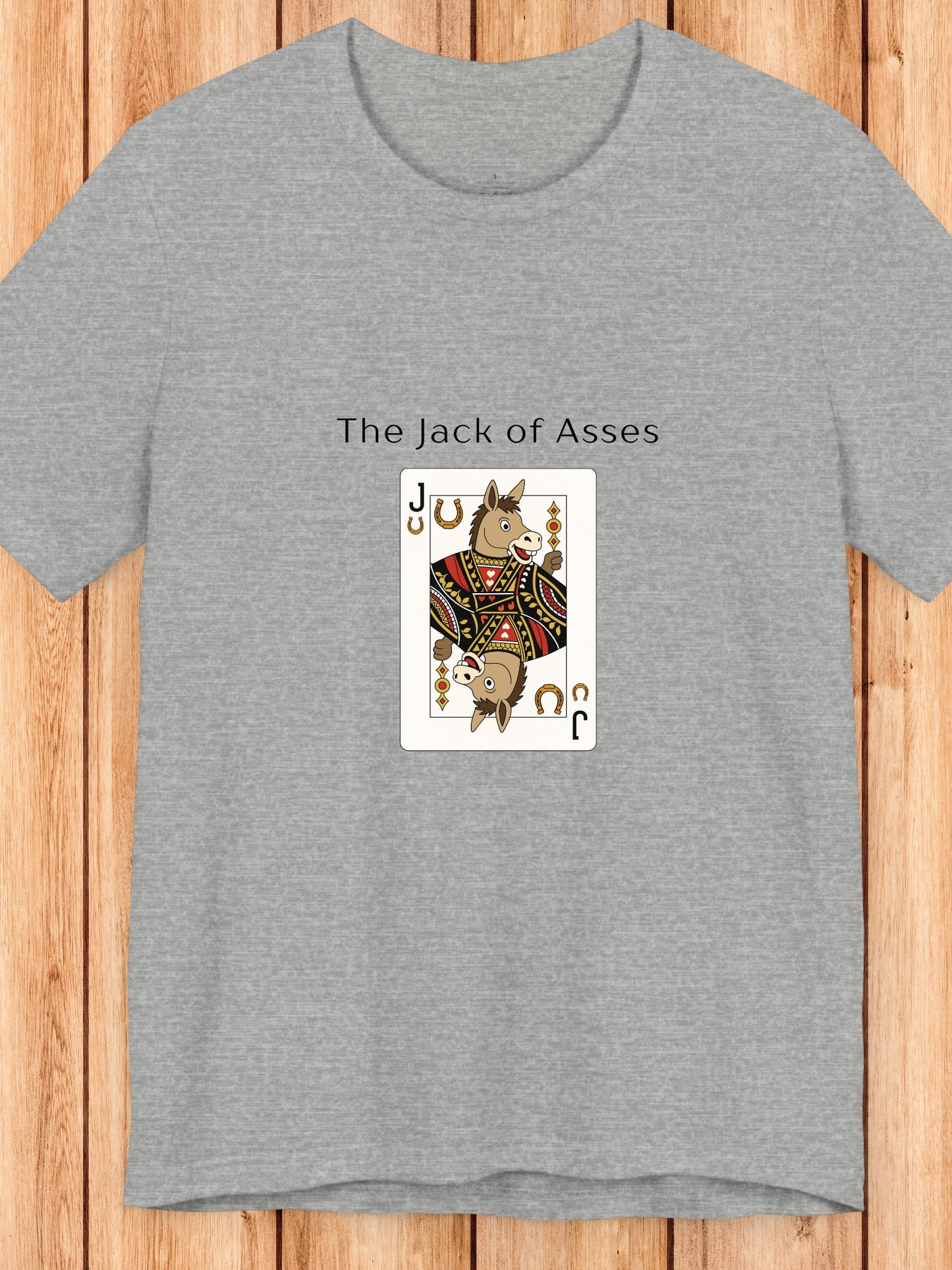 'The Jack of Asses' Donkey Playing Card Graphic Unisex T-Shirt, Humorous Playing Card