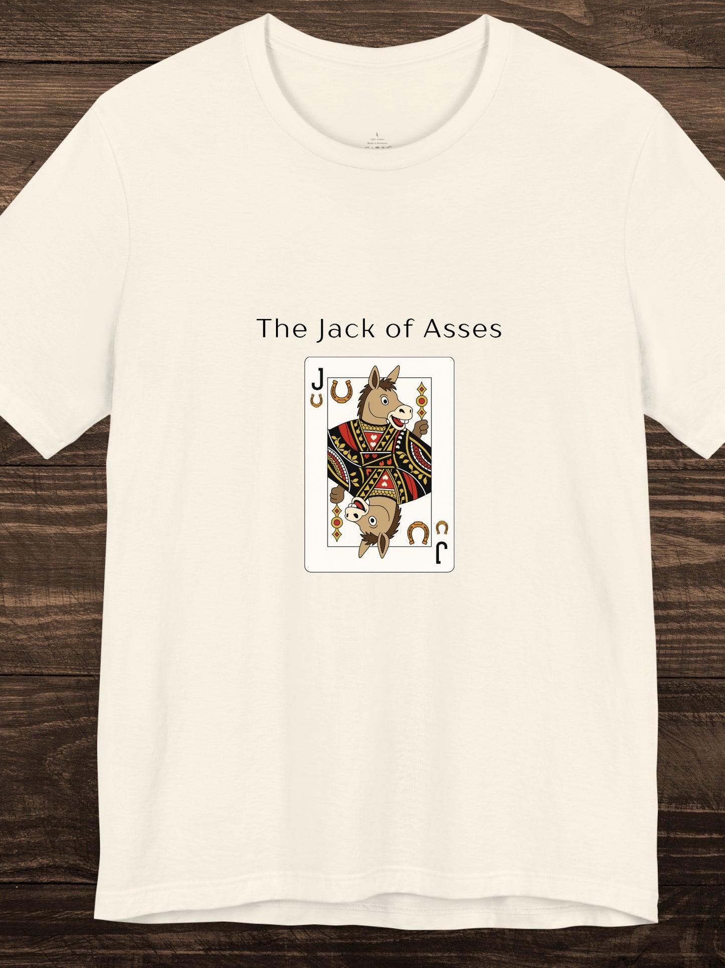 'The Jack of Asses' Donkey Playing Card Graphic Unisex T-Shirt, Humorous Playing Card