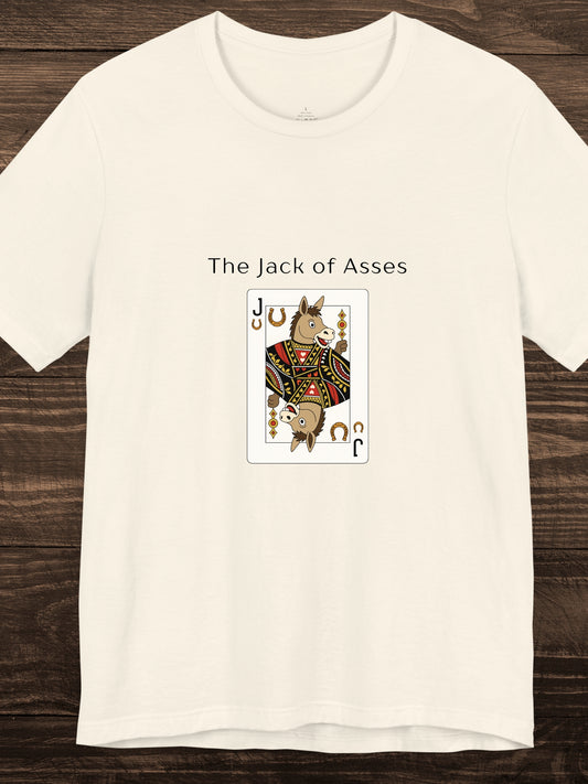 'The Jack of Asses' Donkey Playing Card Graphic Unisex T-Shirt, Humorous Playing Card