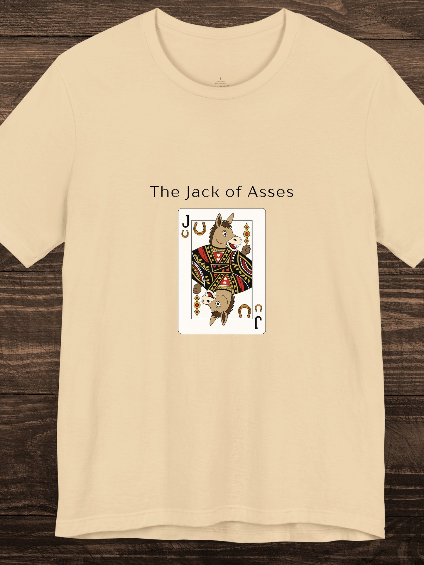 'The Jack of Asses' Donkey Playing Card Graphic Unisex T-Shirt, Humorous Playing Card