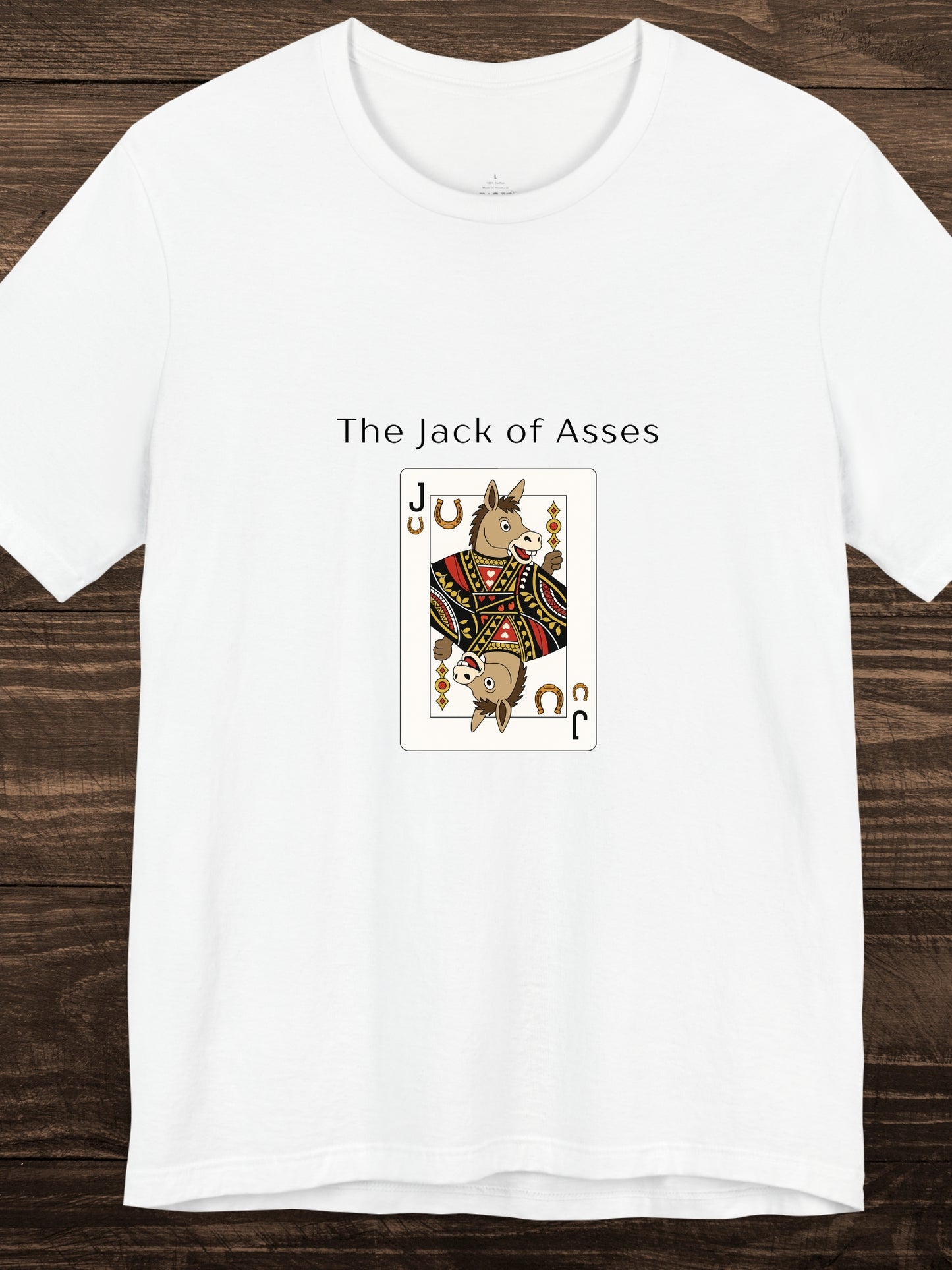 'The Jack of Asses' Donkey Playing Card Graphic Unisex T-Shirt, Humorous Playing Card