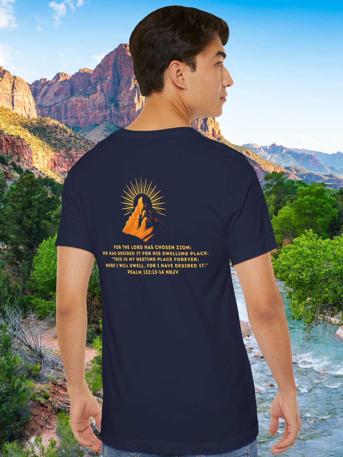 'For the Lord Has Chosen Zion...' Unisex T-Shirt, Pro-Zionism Tee, Jesus, Christian Apparel, Psalm 132, Bible Verse Tee