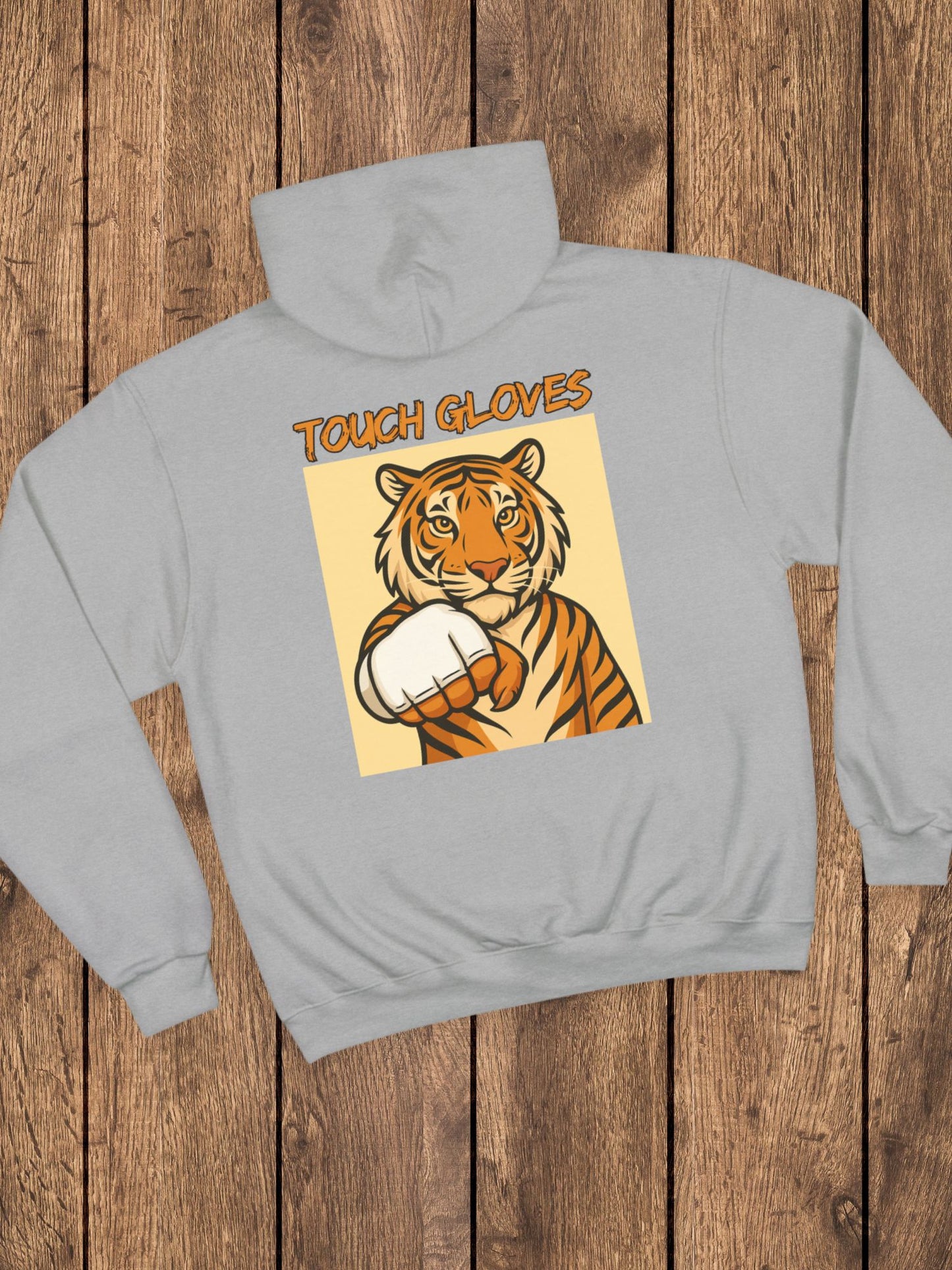 'Touch Gloves' Tiger Fighter Graphic Champion Hoodie, MMA Apparel, Tiger Lovers