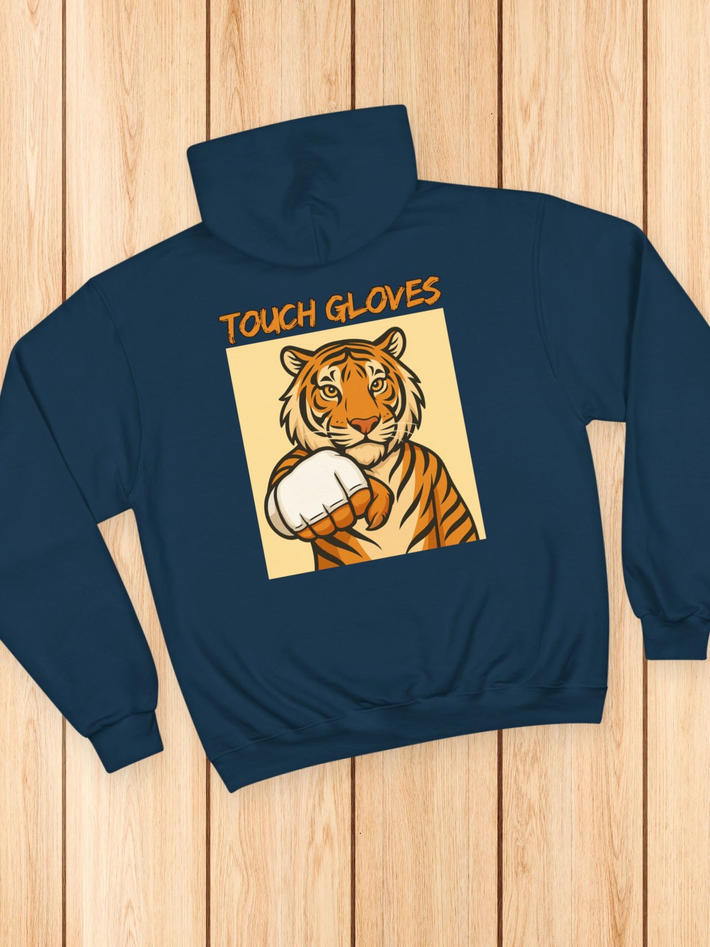 'Touch Gloves' Tiger Fighter Graphic Champion Hoodie, MMA Apparel, Tiger Lovers