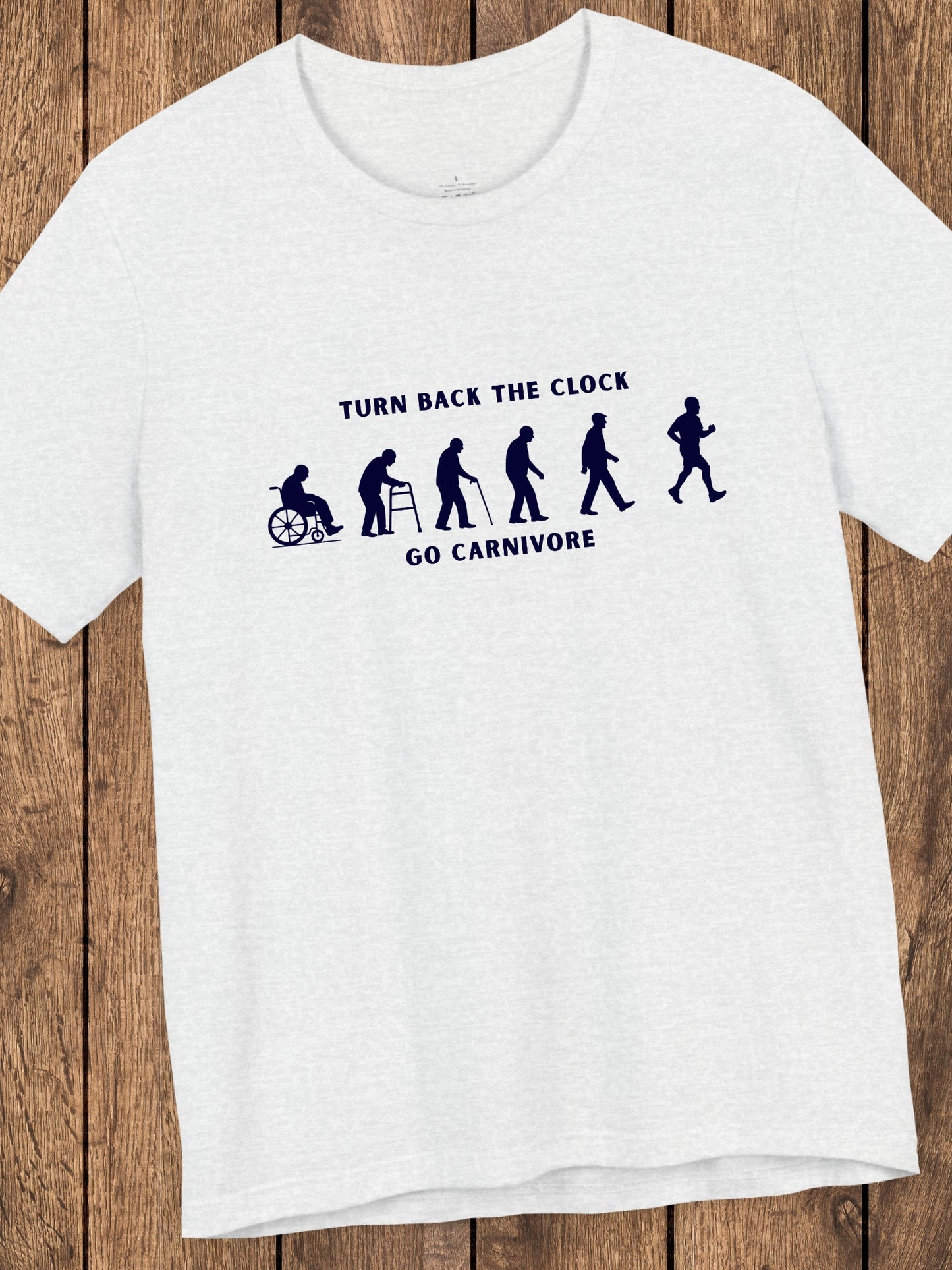 'Turn Back the Clock, Go Carnivore' Evolution of Healing Graphic Unisex T-Shirt, Health and Wellness Tee, Carnivore Diet Apparel