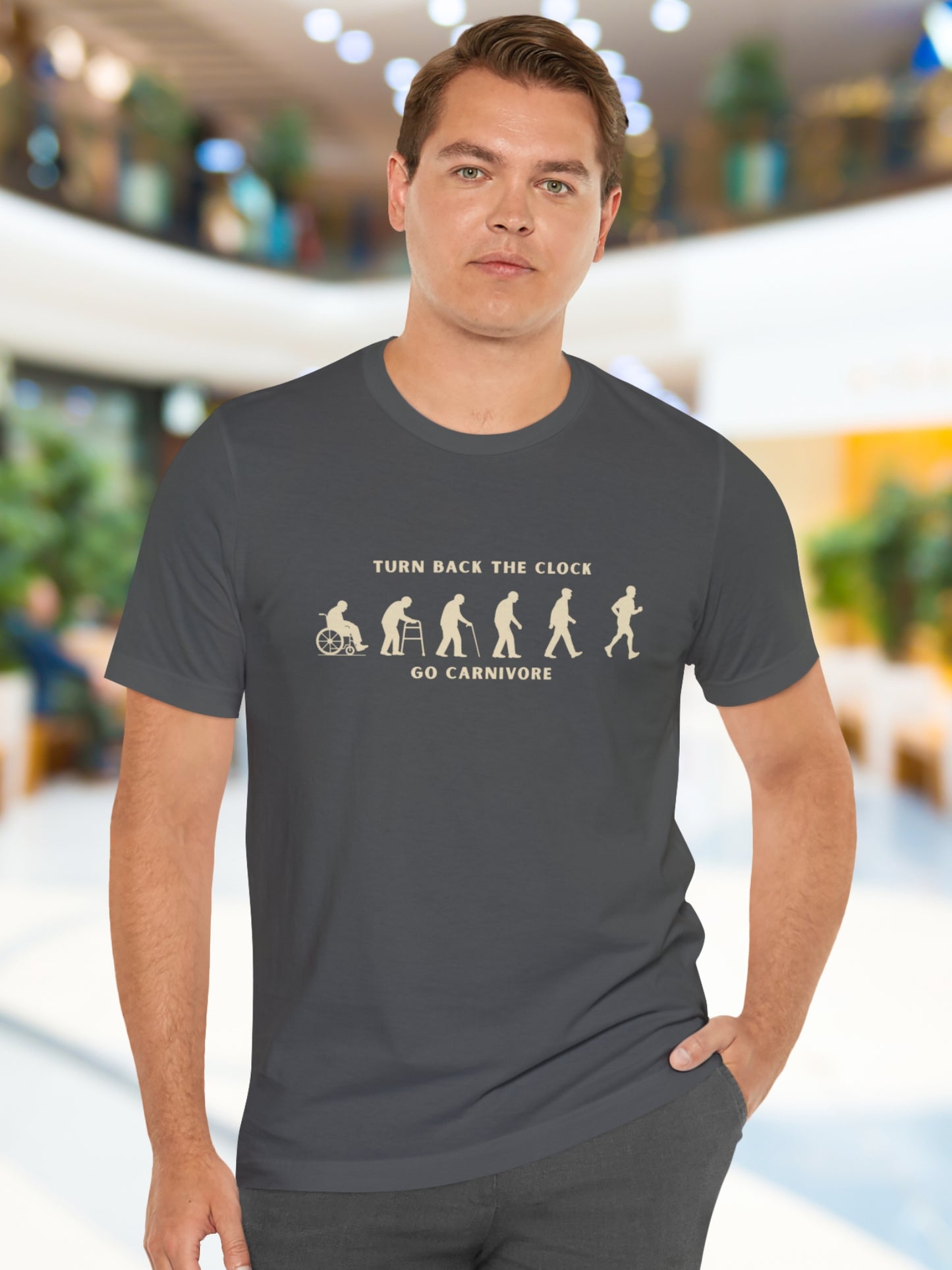 'Turn Back the Clock, Go Carnivore' Evolution of Healing Graphic Unisex T-Shirt, Health and Wellness Tee, Carnivore Diet Apparel