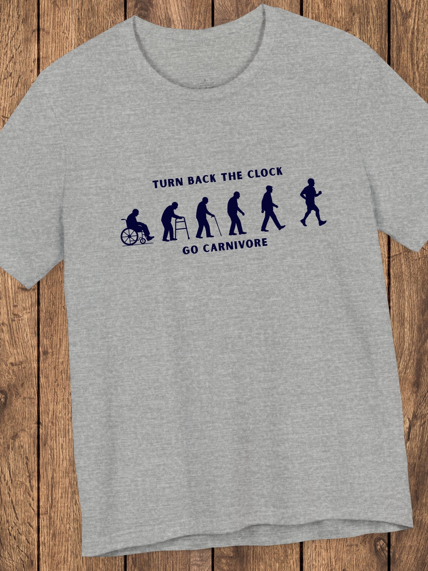 'Turn Back the Clock, Go Carnivore' Evolution of Healing Graphic Unisex T-Shirt, Health and Wellness Tee, Carnivore Diet Apparel