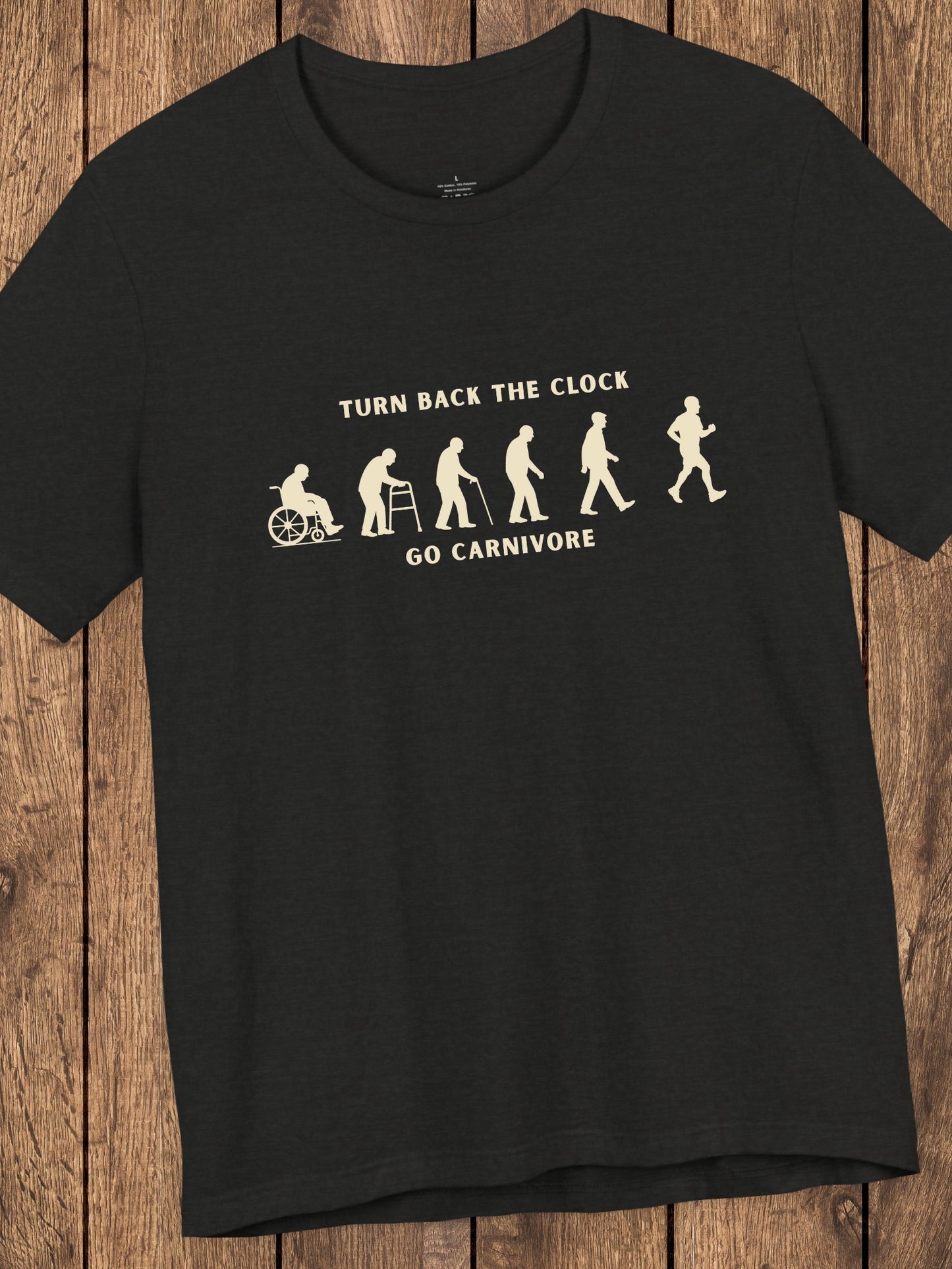 'Turn Back the Clock, Go Carnivore' Evolution of Healing Graphic Unisex T-Shirt, Health and Wellness Tee, Carnivore Diet Apparel