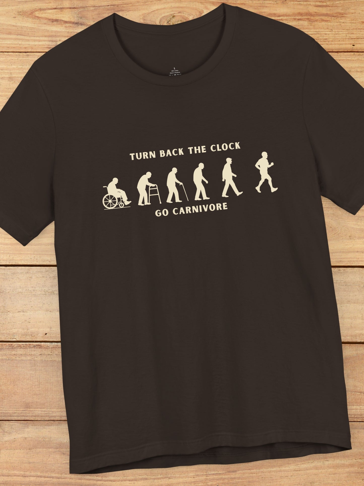 'Turn Back the Clock, Go Carnivore' Evolution of Healing Graphic Unisex T-Shirt, Health and Wellness Tee, Carnivore Diet Apparel