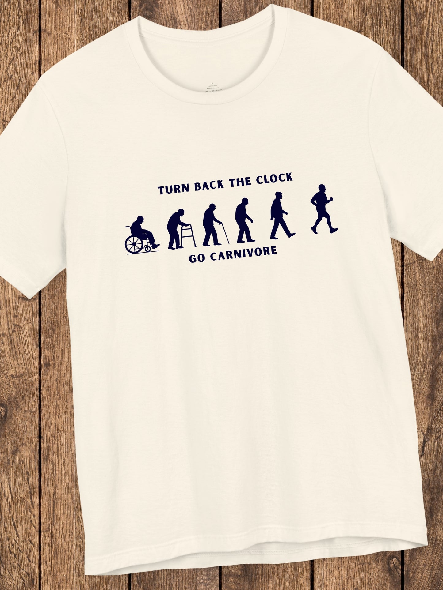 'Turn Back the Clock, Go Carnivore' Evolution of Healing Graphic Unisex T-Shirt, Health and Wellness Tee, Carnivore Diet Apparel