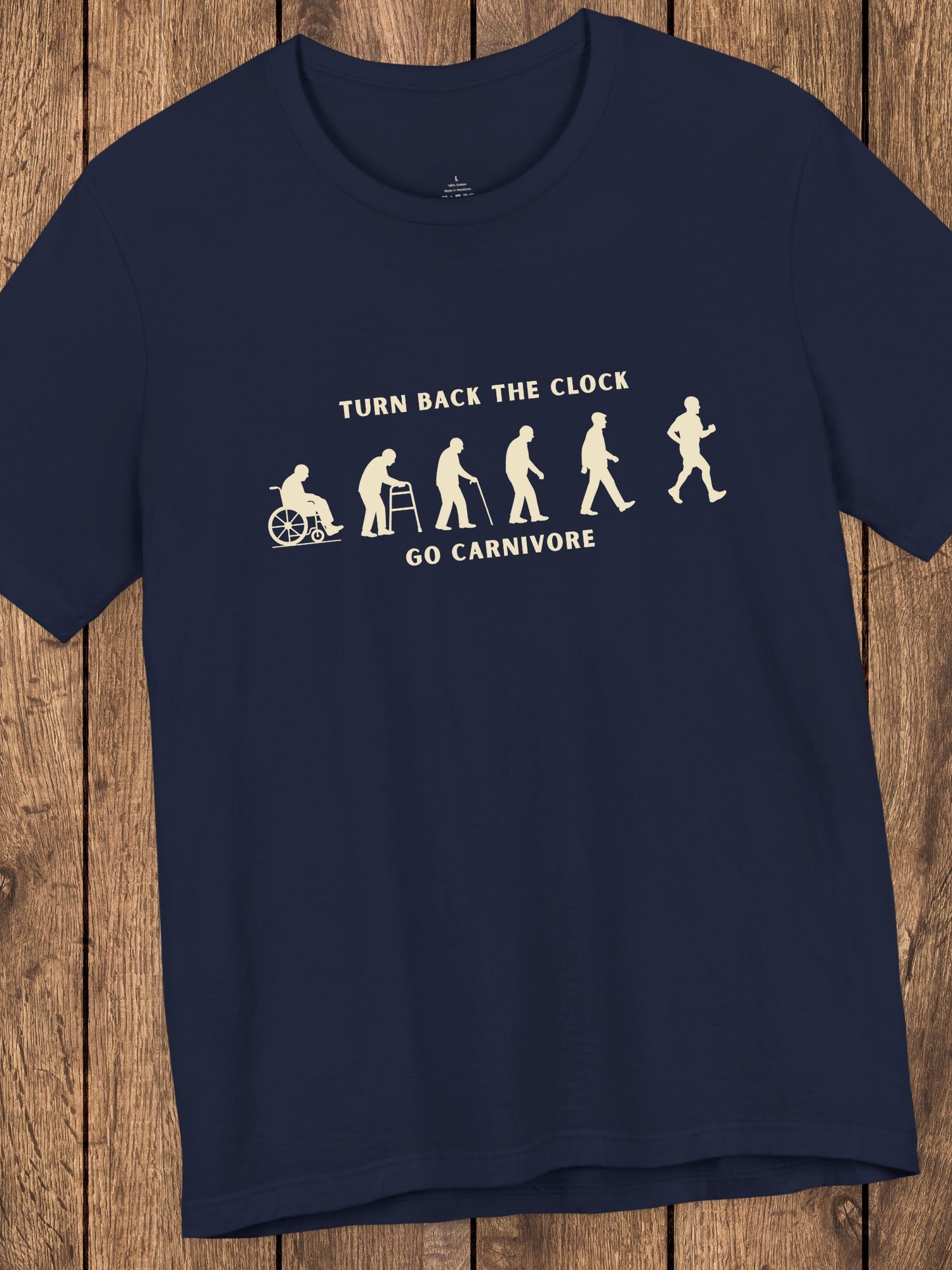 'Turn Back the Clock, Go Carnivore' Evolution of Healing Graphic Unisex T-Shirt, Health and Wellness Tee, Carnivore Diet Apparel