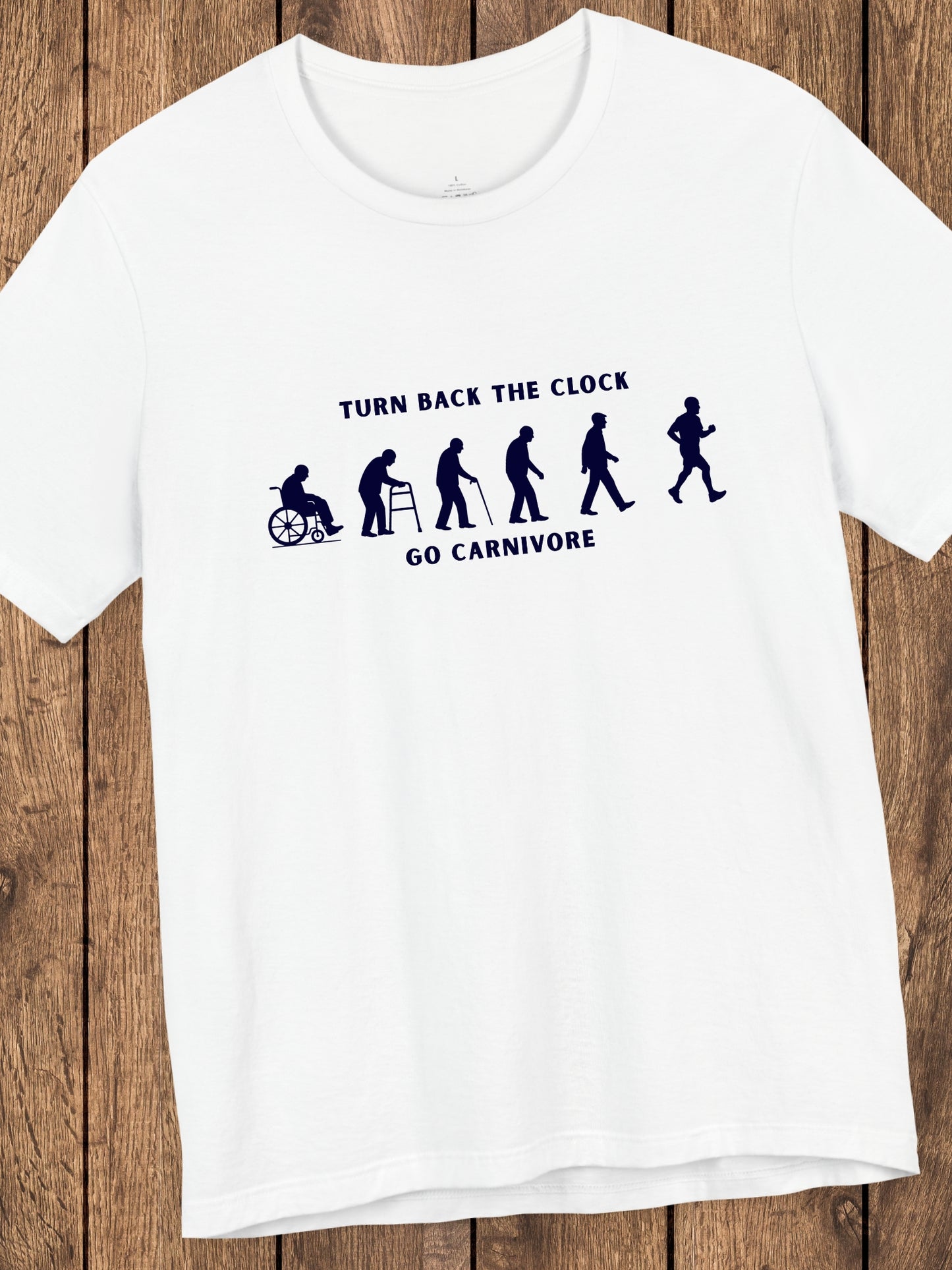 'Turn Back the Clock, Go Carnivore' Evolution of Healing Graphic Unisex T-Shirt, Health and Wellness Tee, Carnivore Diet Apparel