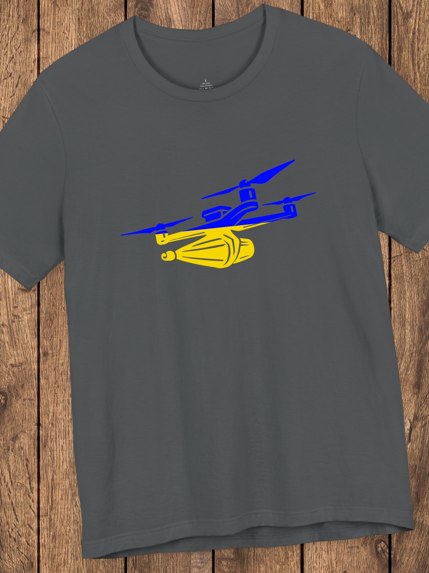 Blue and Gold Drone Graphic Unisex T-Shirt, Ukrainian Pride Tee, Suicide Drone Shirt