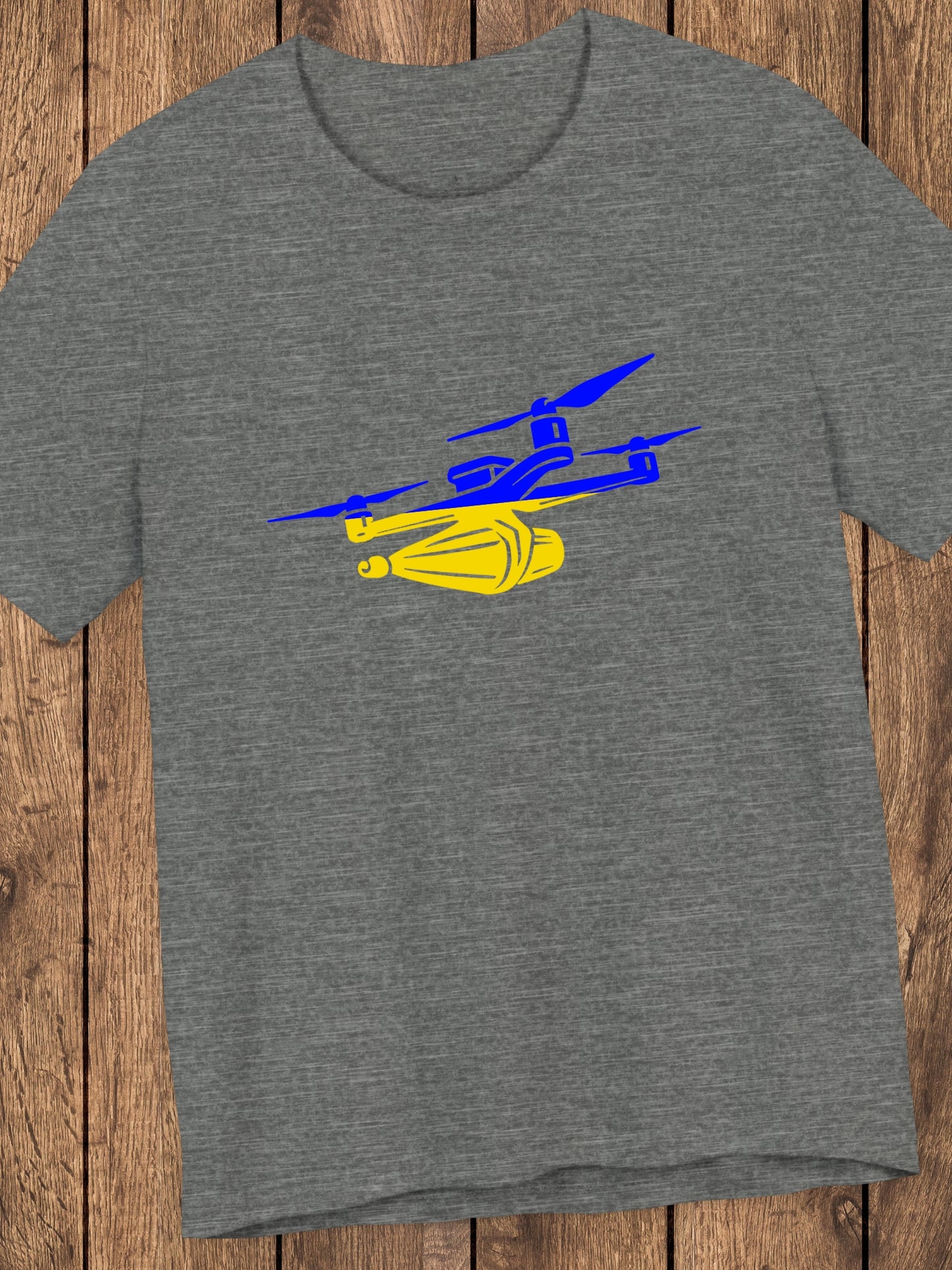 Blue and Gold Drone Graphic Unisex T-Shirt, Ukrainian Pride Tee, Suicide Drone Shirt