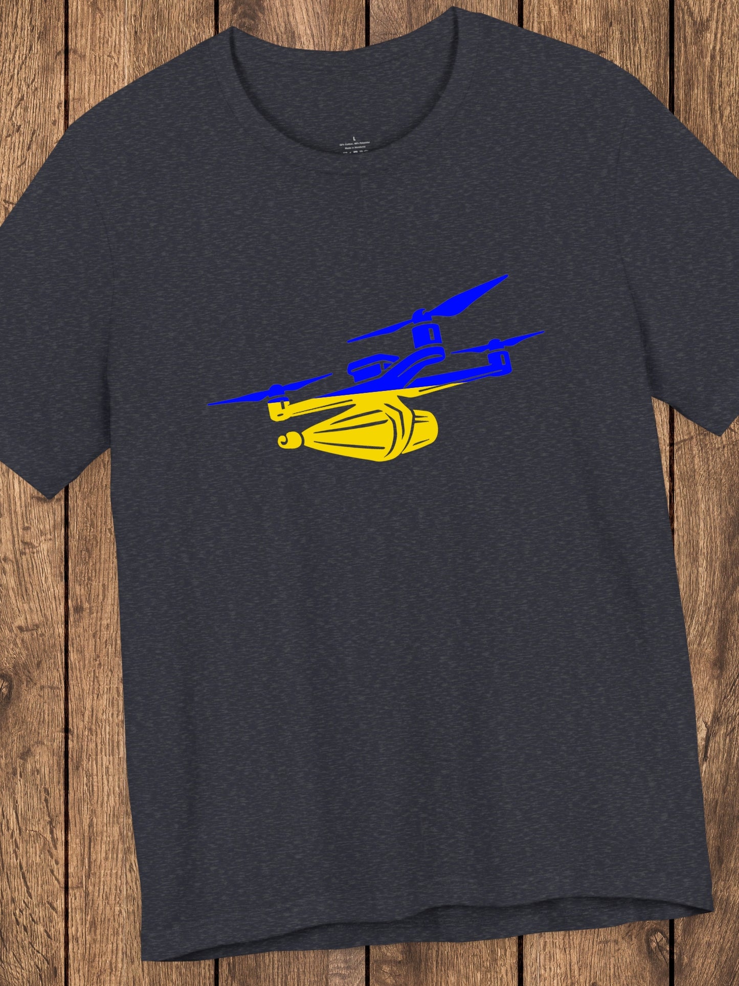 Blue and Gold Drone Graphic Unisex T-Shirt, Ukrainian Pride Tee, Suicide Drone Shirt