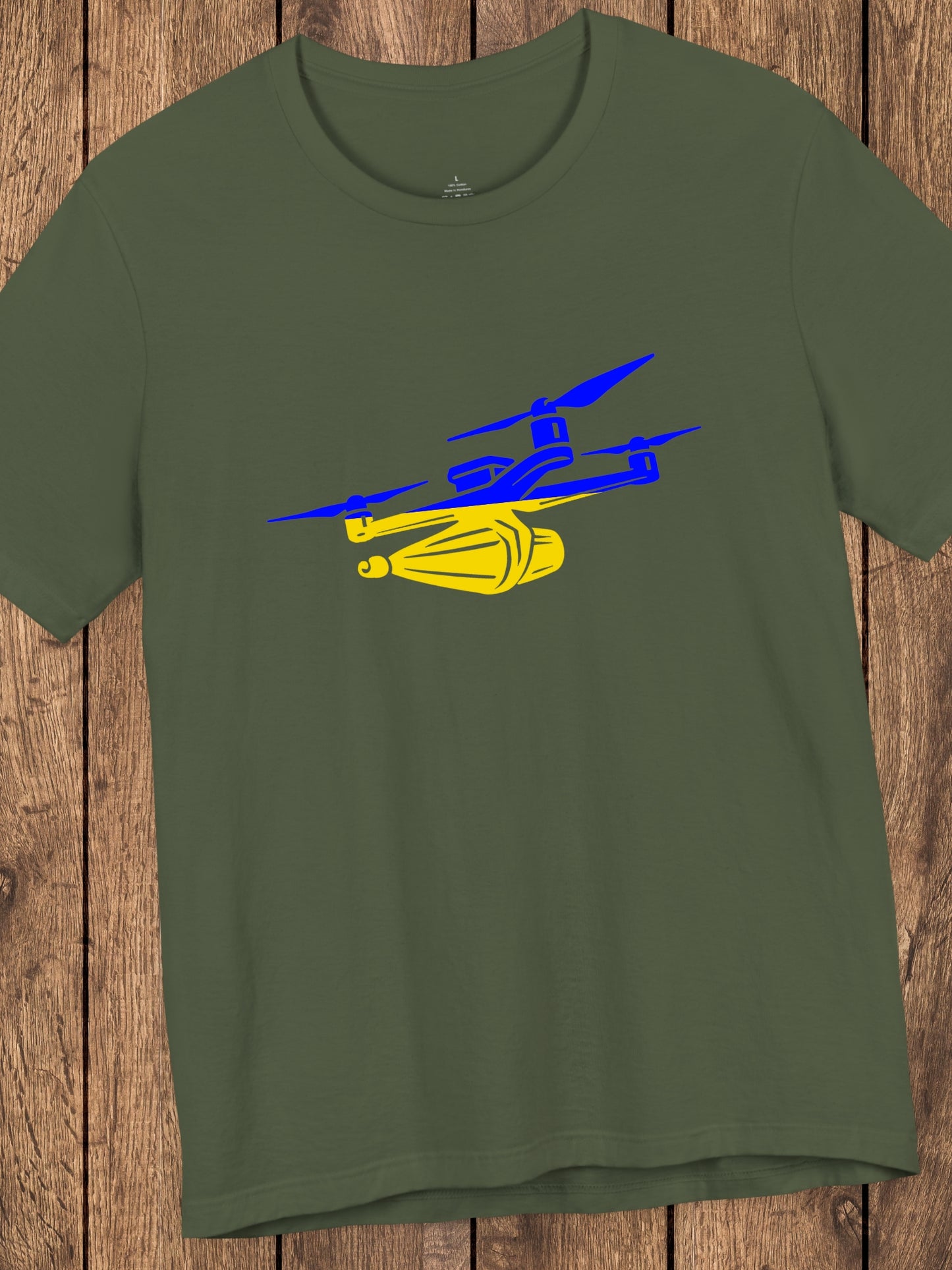 Blue and Gold Drone Graphic Unisex T-Shirt, Ukrainian Pride Tee, Suicide Drone Shirt