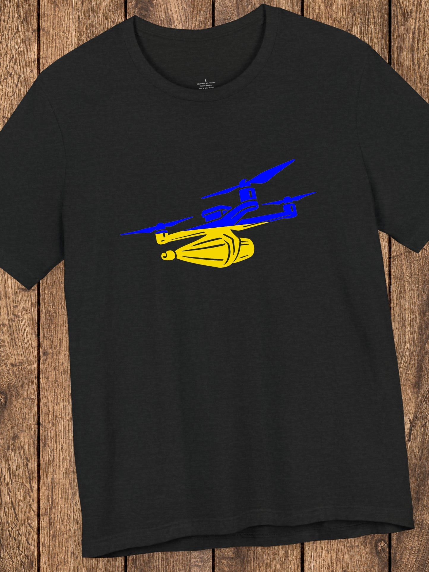 Blue and Gold Drone Graphic Unisex T-Shirt, Ukrainian Pride Tee, Suicide Drone Shirt