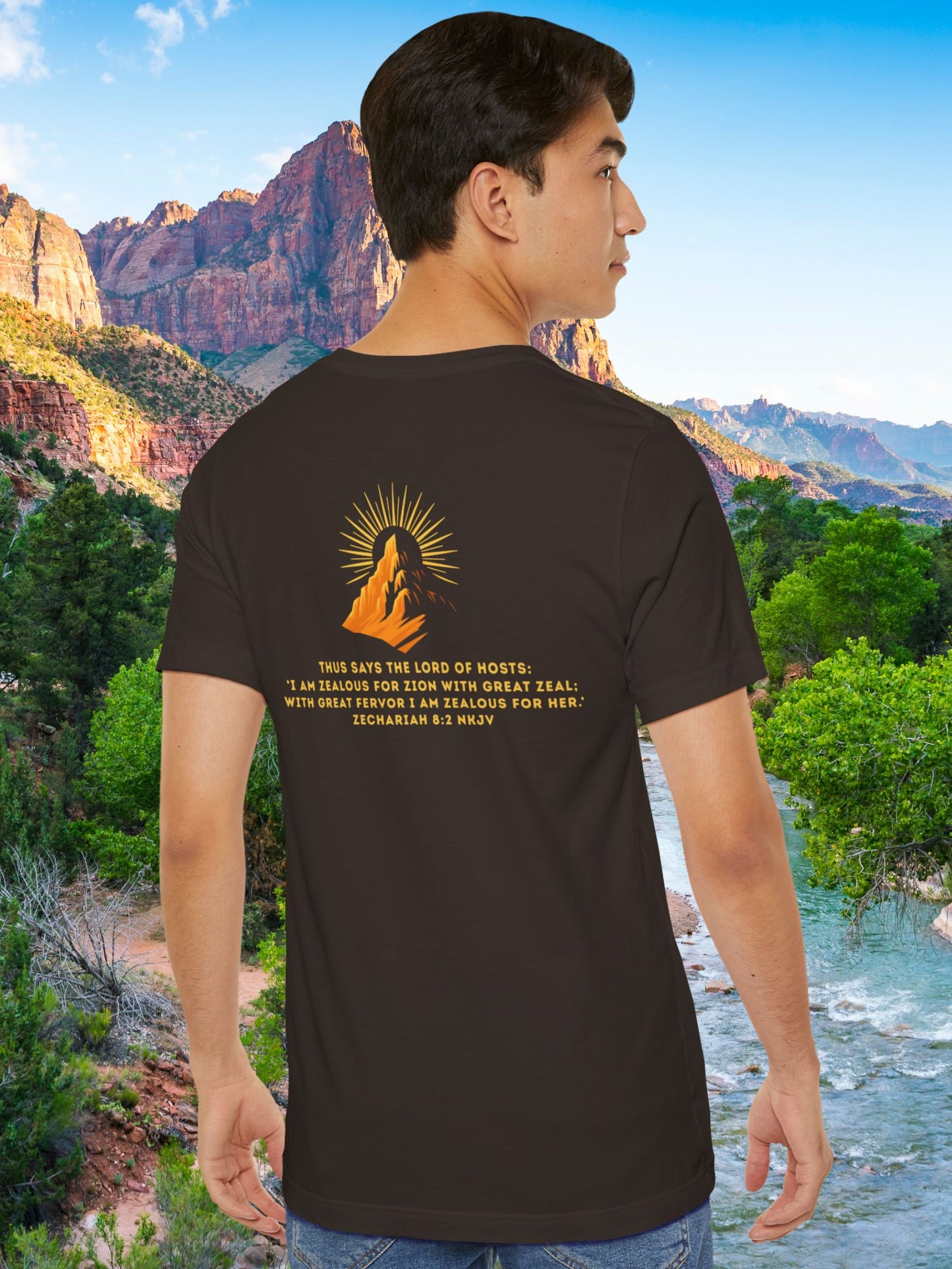'Thus says the Lord of hosts: ‘I am zealous for Zion with great zeal; With great fervor I am zealous for her'' Unisex T-Shirt, Jesus, Christian Apparel, Zionist, Bible Verse Zechariah 8:2