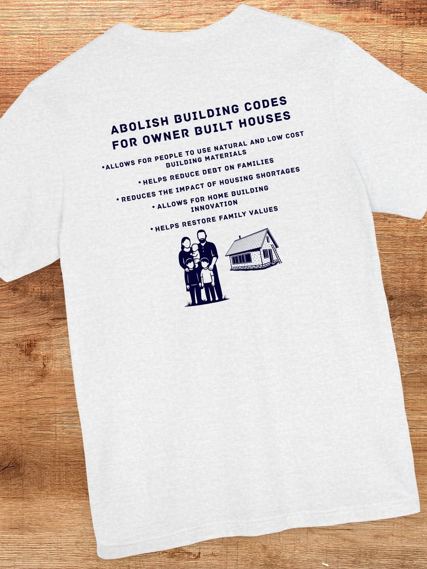 'Abolish Building Codes...' Unisex T-Shirt, Owner Builders Rights Tee, Freedom Apparel