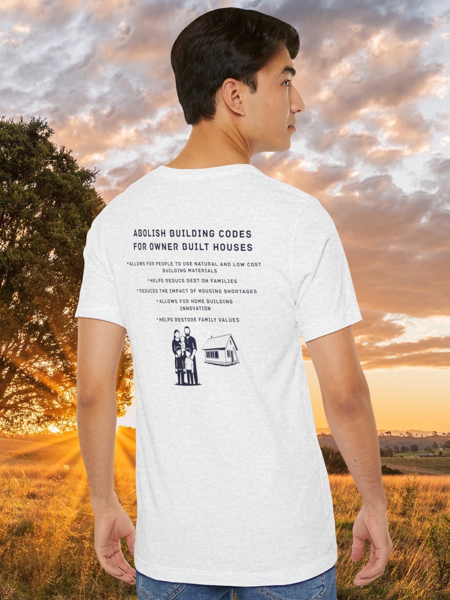 'Abolish Building Codes...' Unisex T-Shirt, Owner Builders Rights Tee, Freedom Apparel