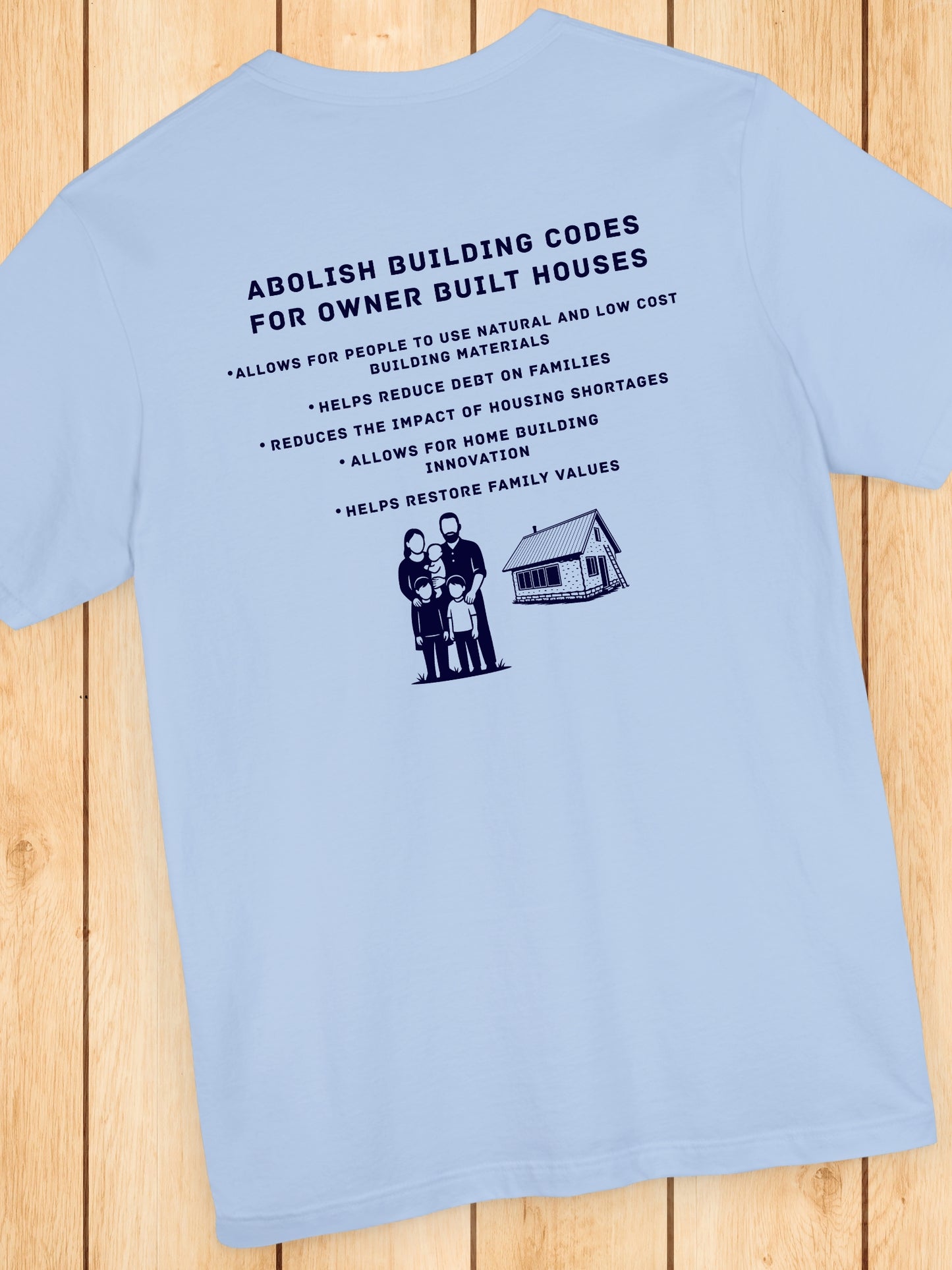 'Abolish Building Codes...' Unisex T-Shirt, Owner Builders Rights Tee, Freedom Apparel