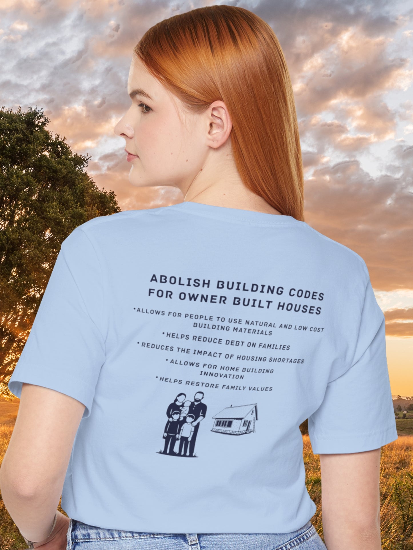 'Abolish Building Codes...' Unisex T-Shirt, Owner Builders Rights Tee, Freedom Apparel