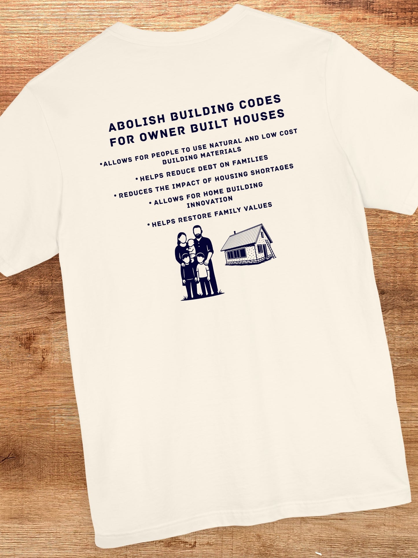 'Abolish Building Codes...' Unisex T-Shirt, Owner Builders Rights Tee, Freedom Apparel