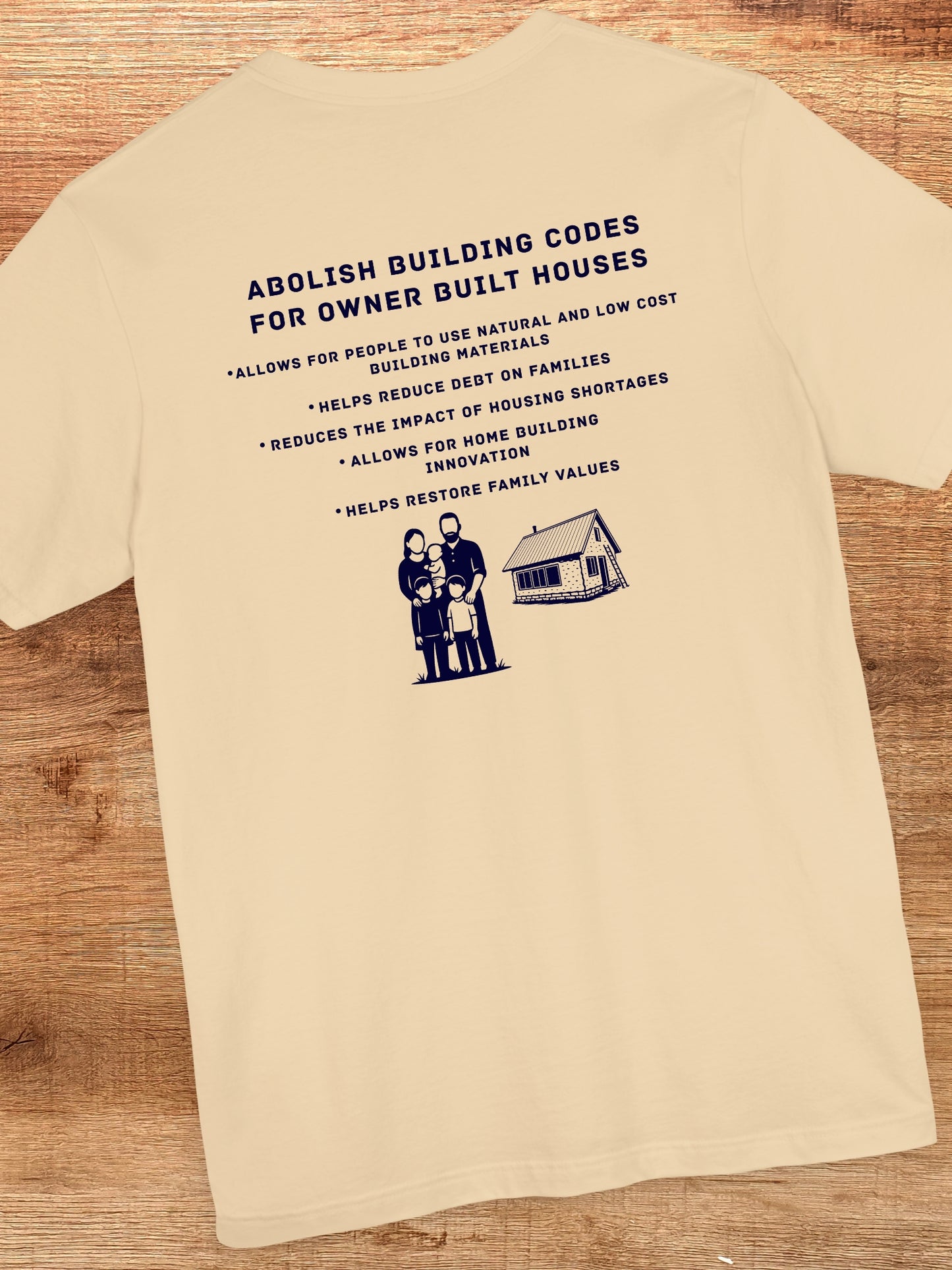 'Abolish Building Codes...' Unisex T-Shirt, Owner Builders Rights Tee, Freedom Apparel